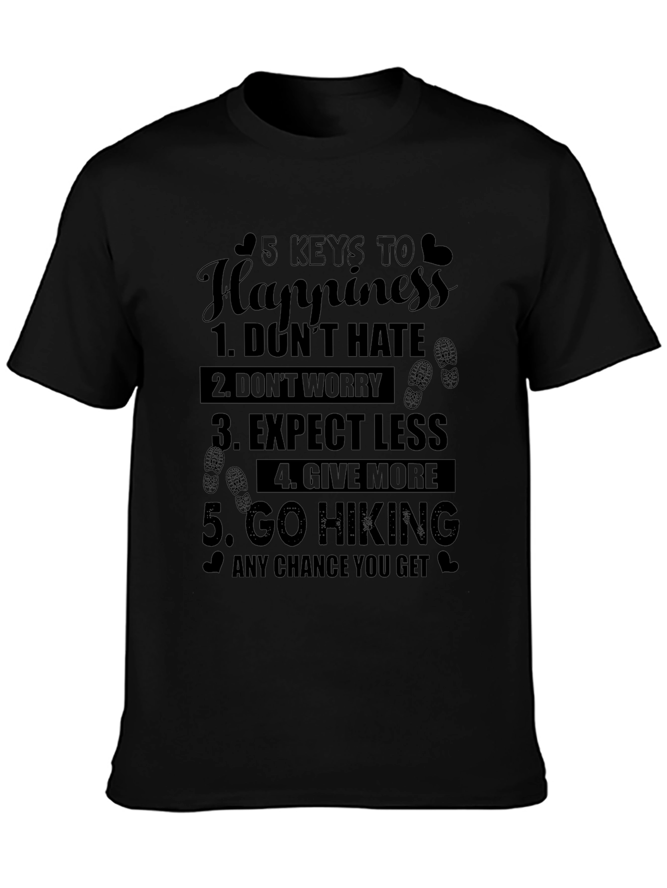 5 Keys to Happiness Hiking T-Shirt