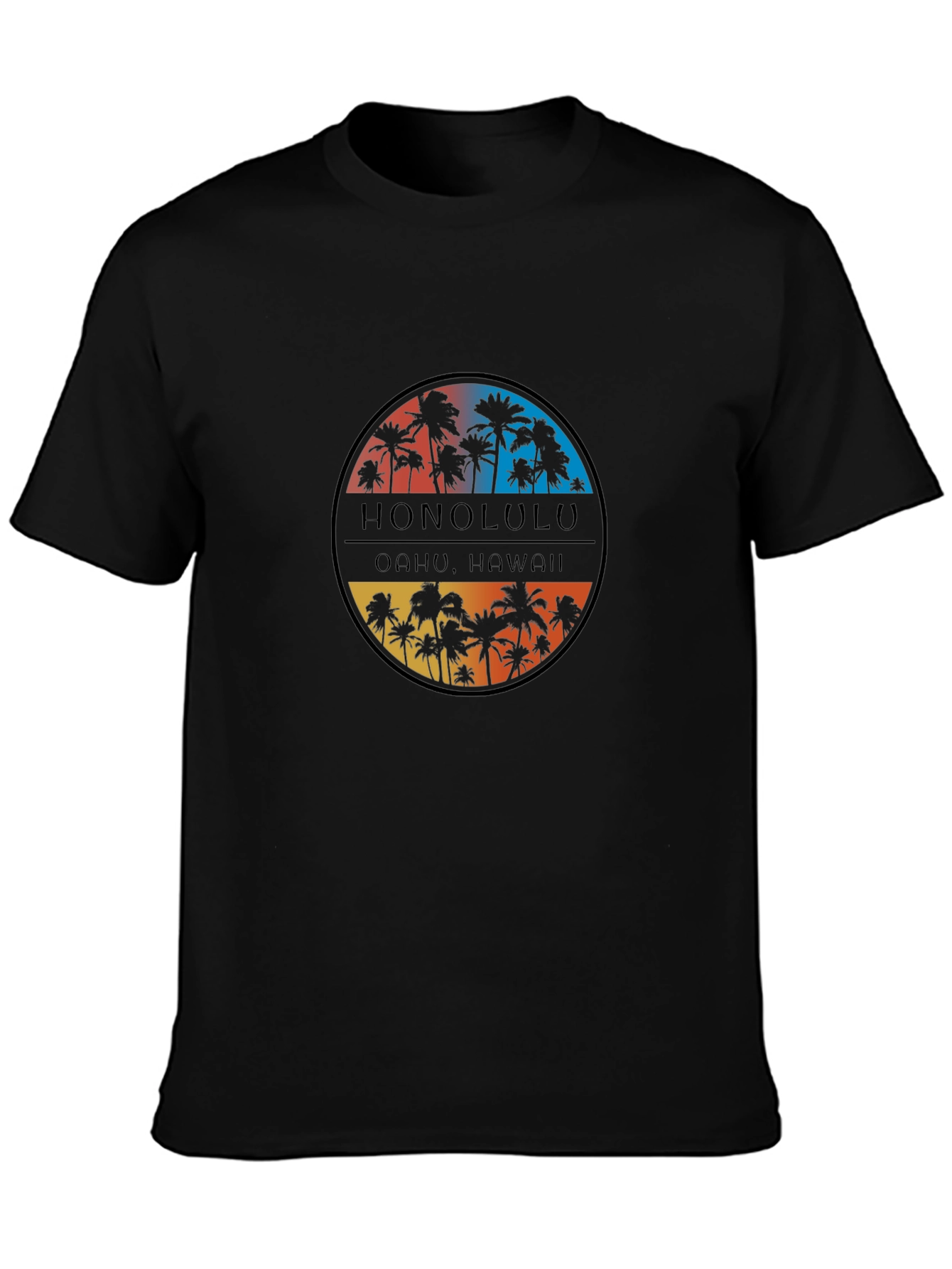 Honolulu Hawaii Palm Tree Graphic T-Shirt