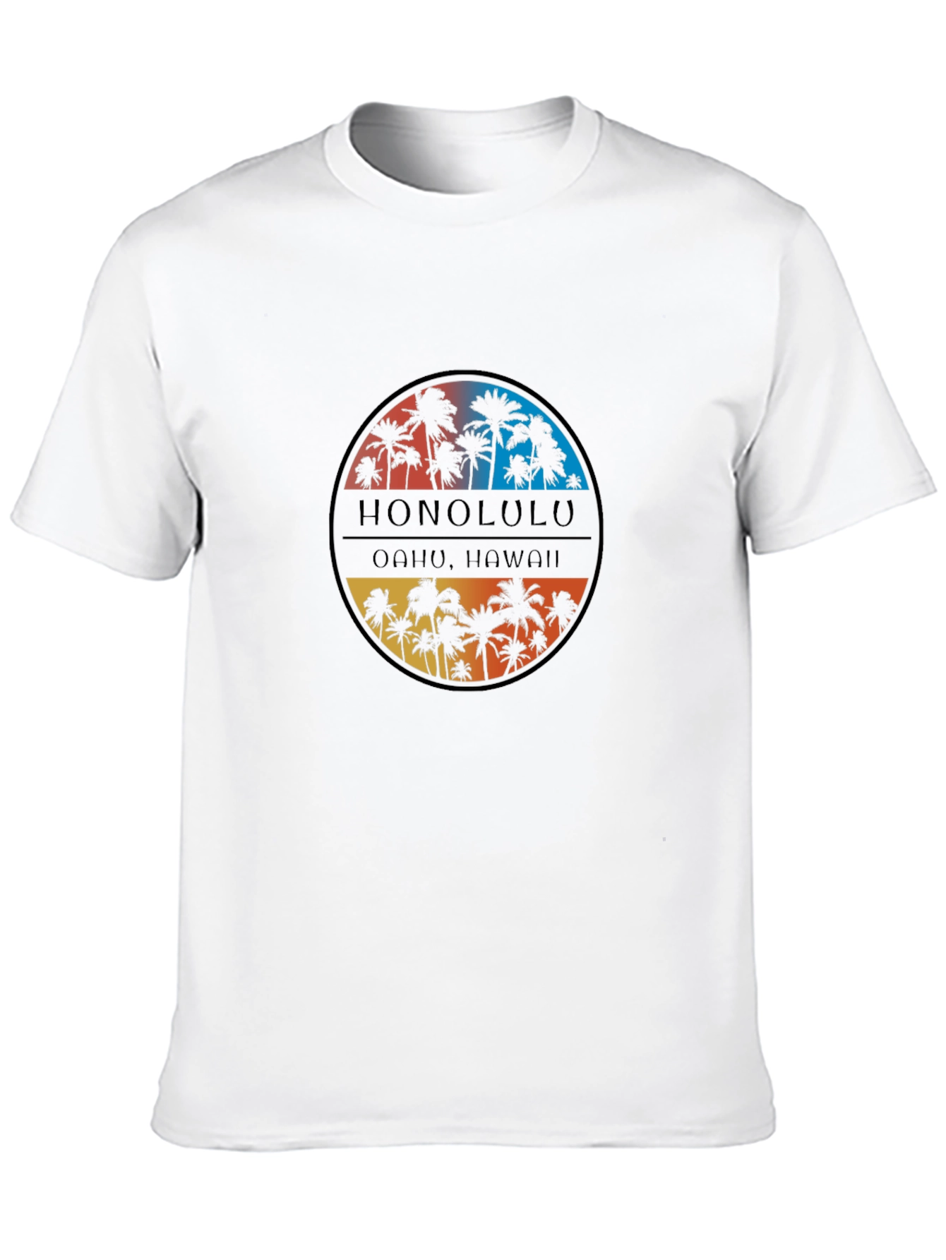 Honolulu Hawaii Palm Tree Graphic T-Shirt