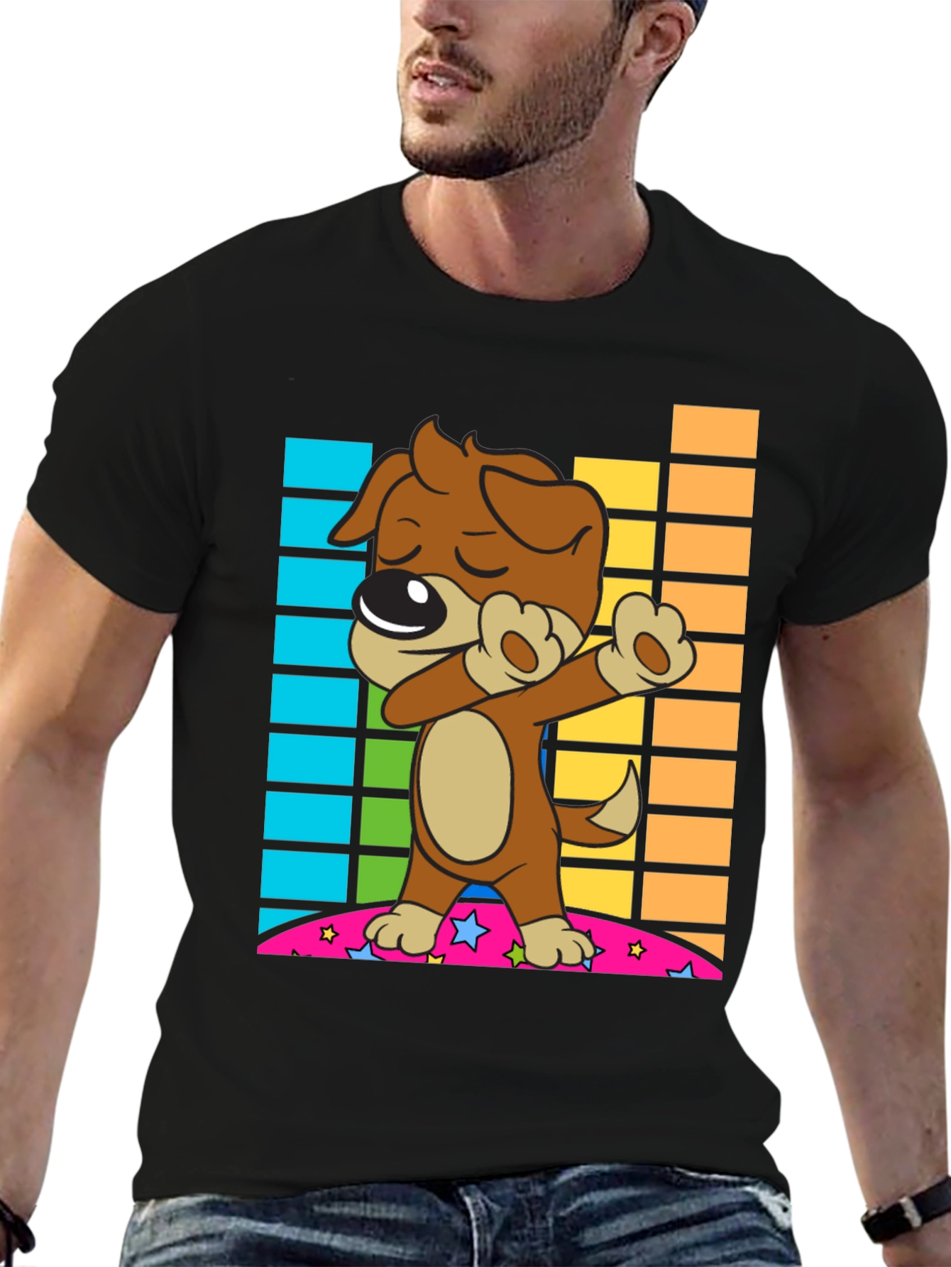 Dabbing Dog T-Shirt - Cool Cartoon Graphic Tee