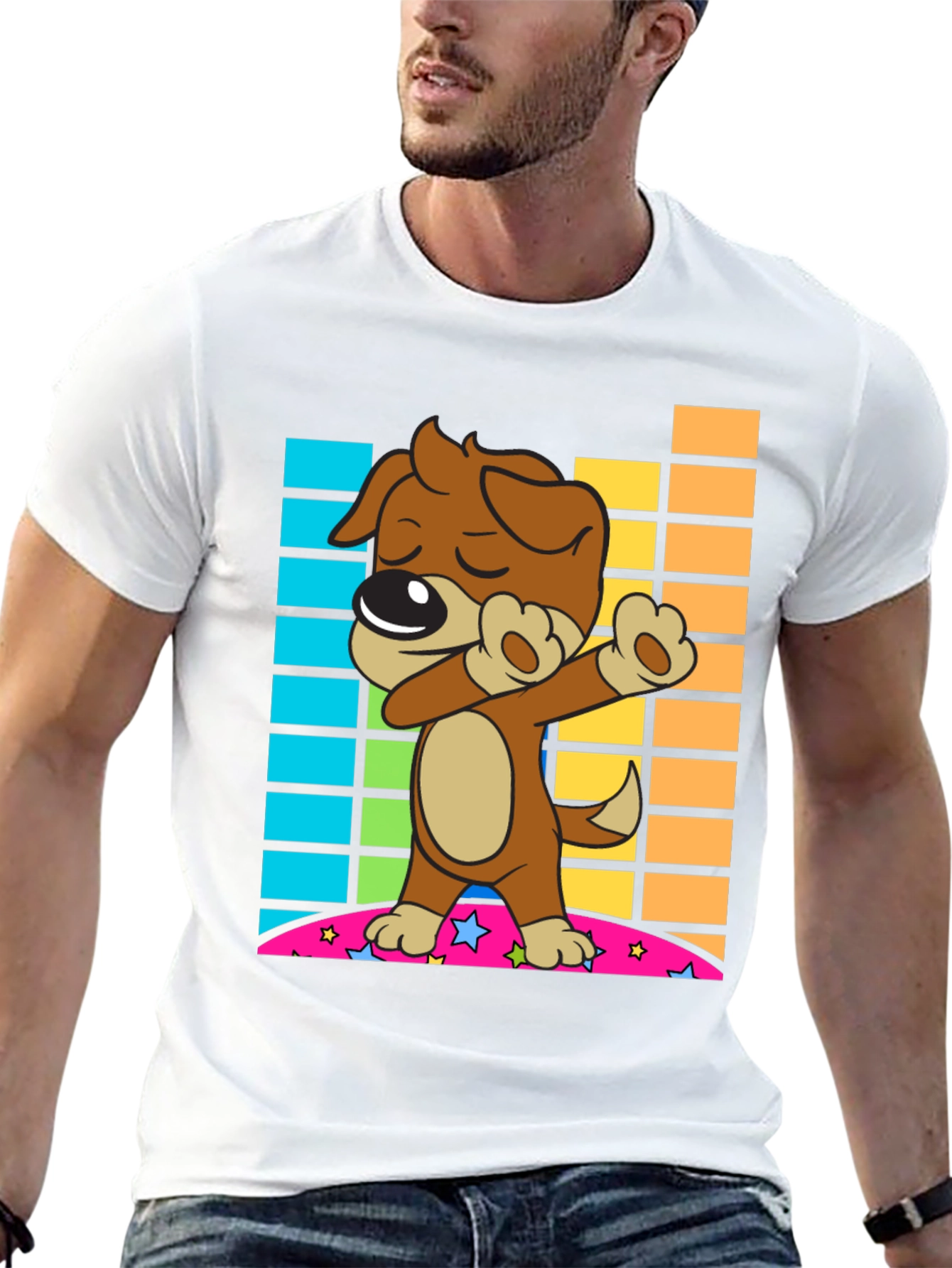 Dabbing Dog T-Shirt - Cool Cartoon Graphic Tee