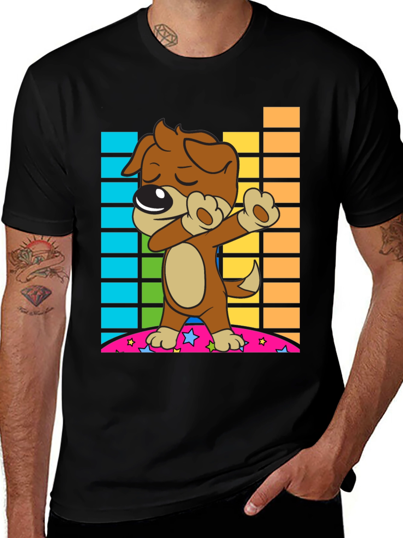 Dabbing Dog T-Shirt - Cool Cartoon Graphic Tee