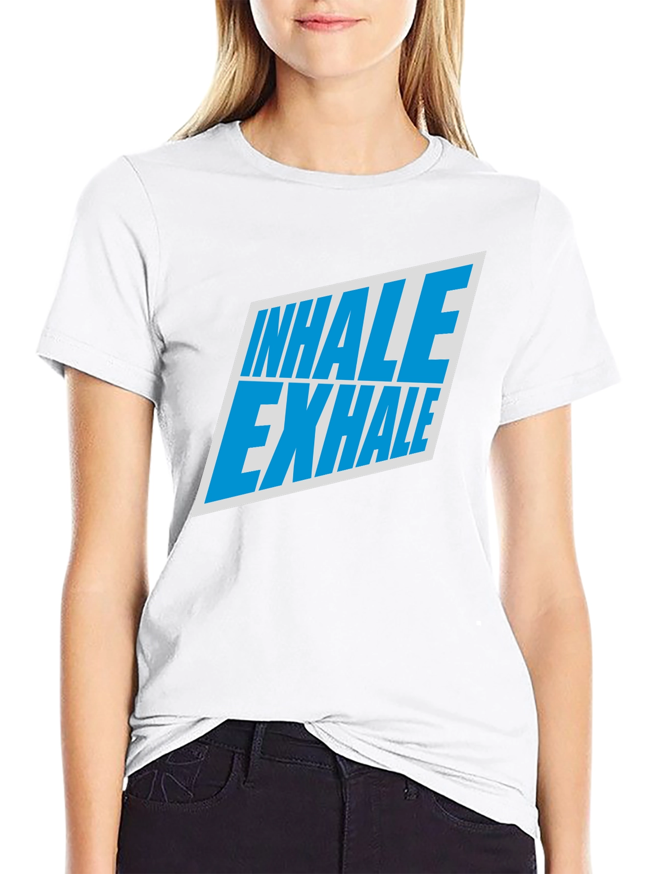 Inhale Exhale Graphic Tee - Black Cotton T-Shirt