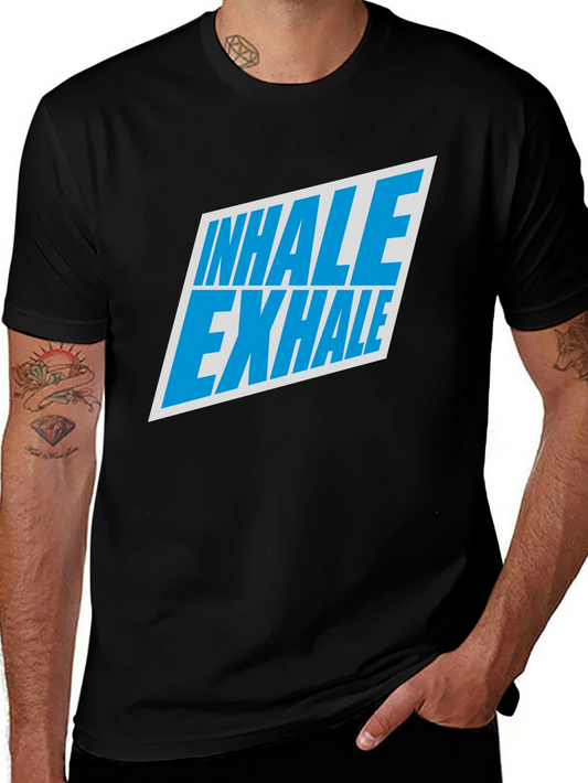 Inhale Exhale Graphic Tee - Black Cotton T-Shirt