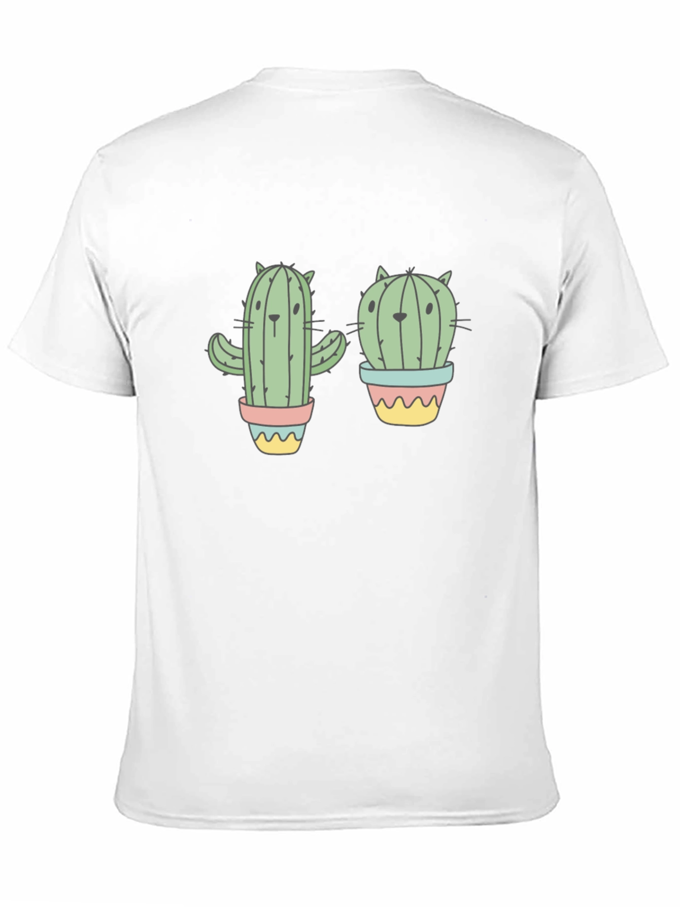 Cactus Cat Black Graphic T-Shirt