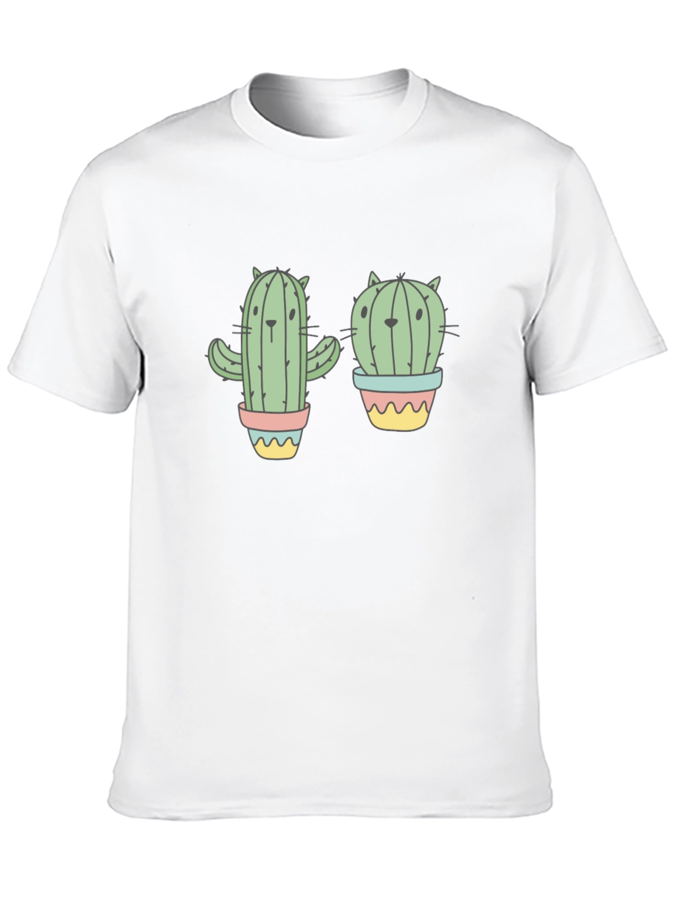 Cactus Cat Black Graphic T-Shirt