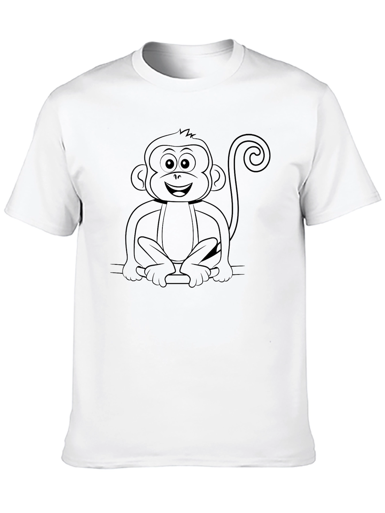 Monkey Graphic Tee - Black Cotton T-Shirt