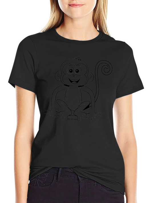 Monkey Graphic Tee - Black Cotton T-Shirt