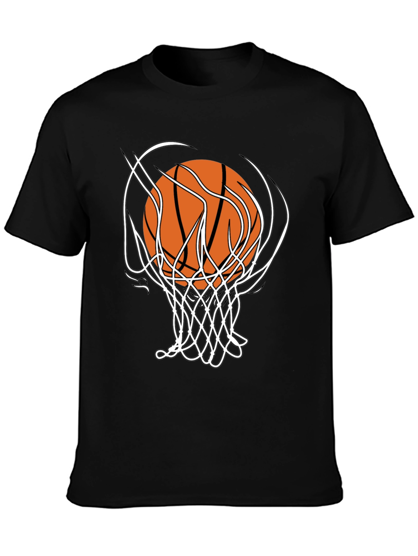 Basketball Graphic Tee - Black Cotton T-Shirt