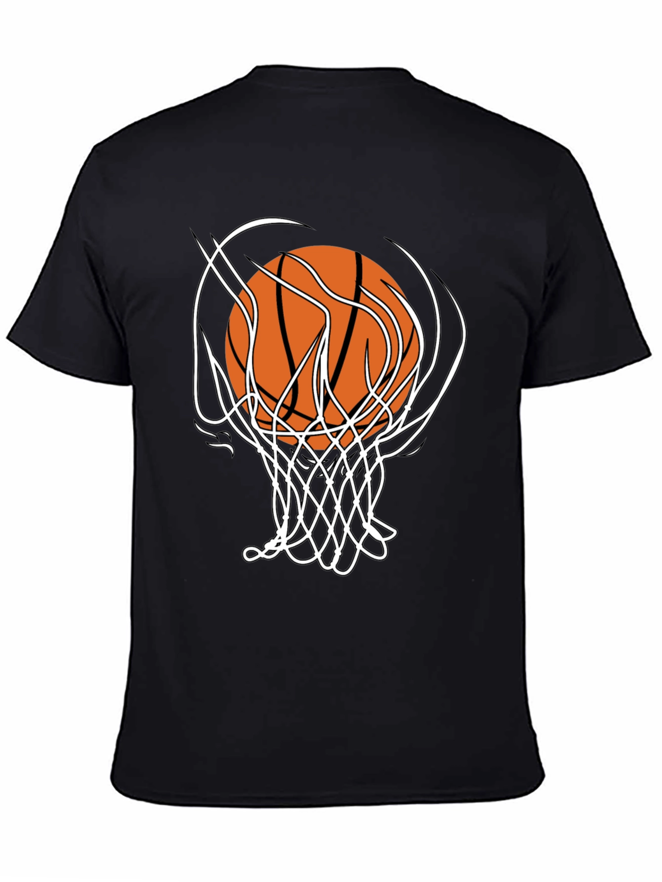 Basketball Graphic Tee - Black Cotton T-Shirt