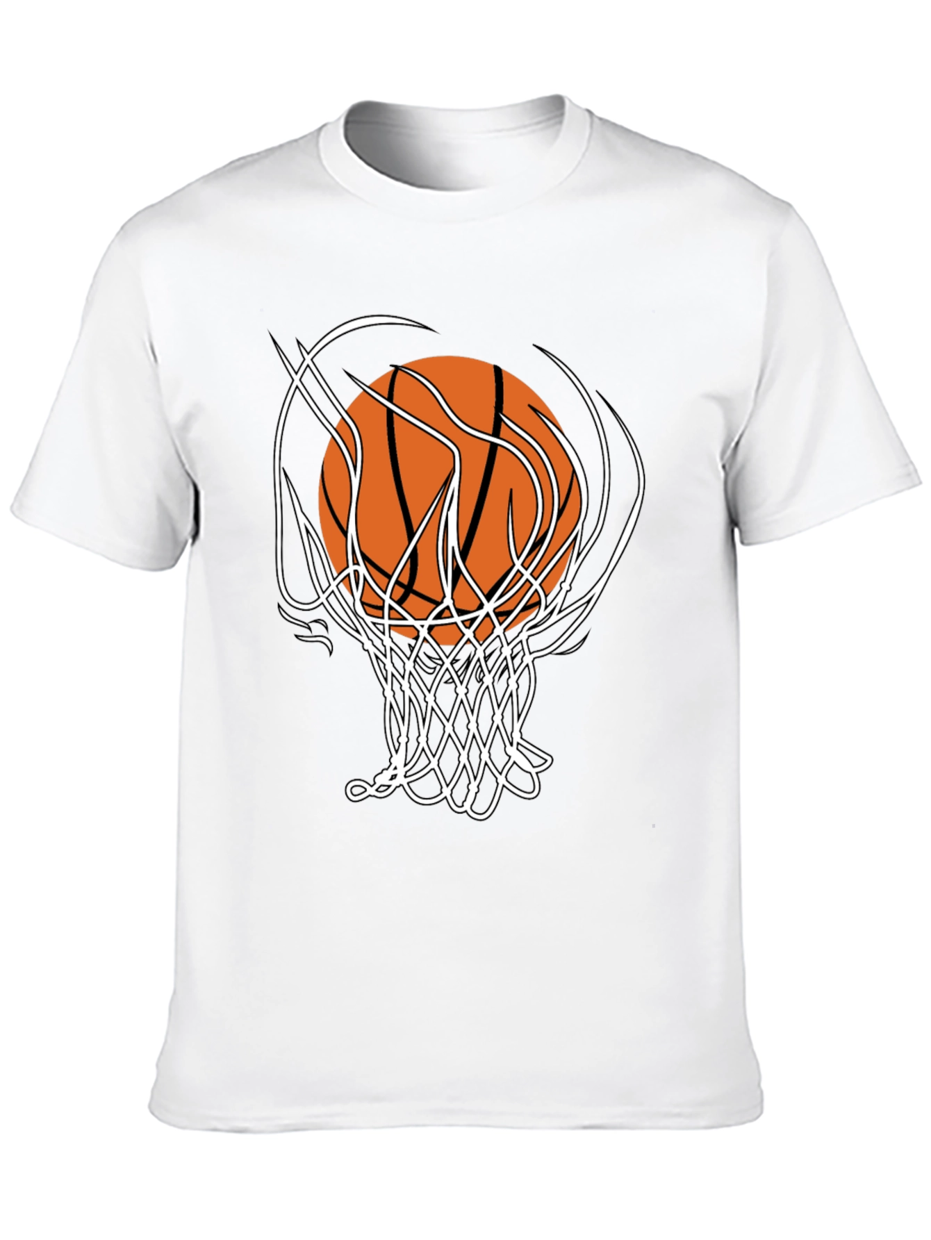 Basketball Graphic Tee - Black Cotton T-Shirt