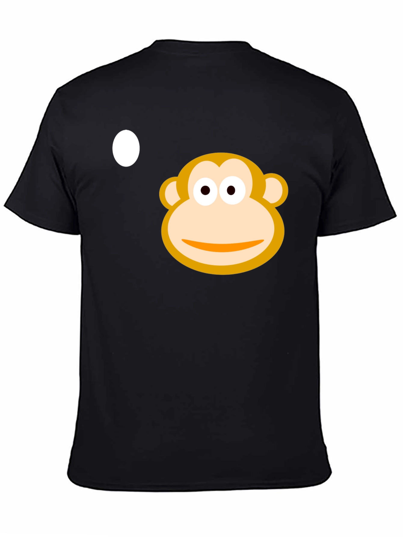 Monkey Face Graphic Tee - Black Cotton Casual T-Shirt