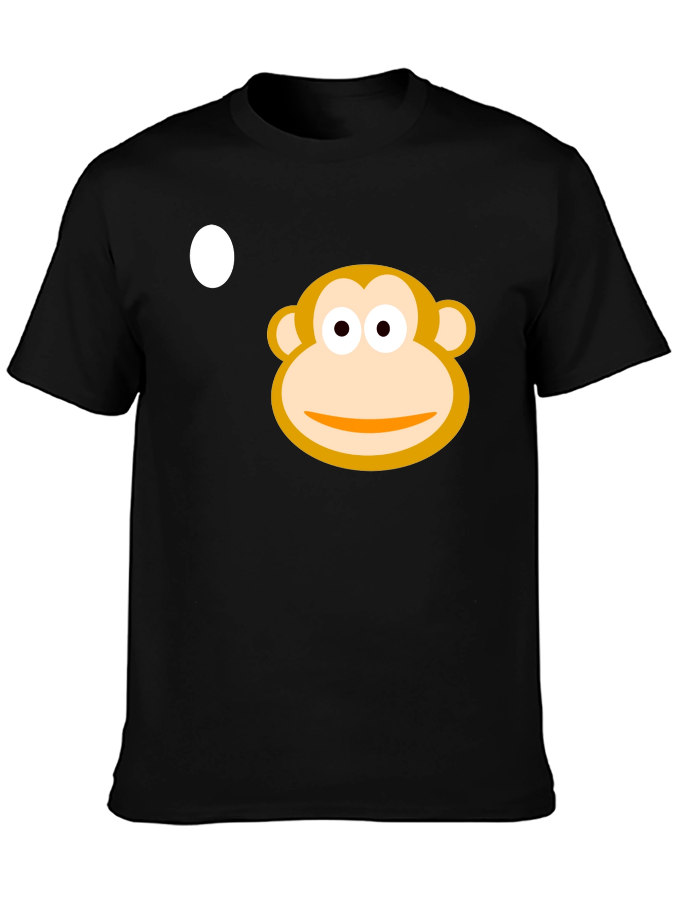 Monkey Face Graphic Tee - Black Cotton Casual T-Shirt