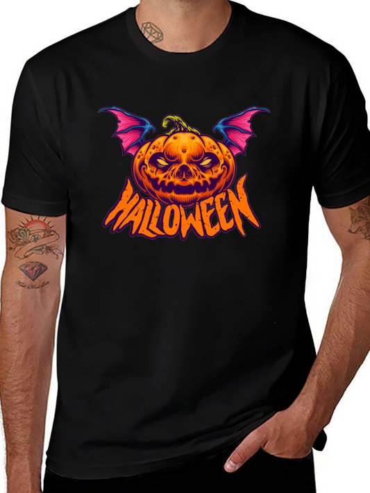 Halloween Pumpkin Bat Graphic Tee