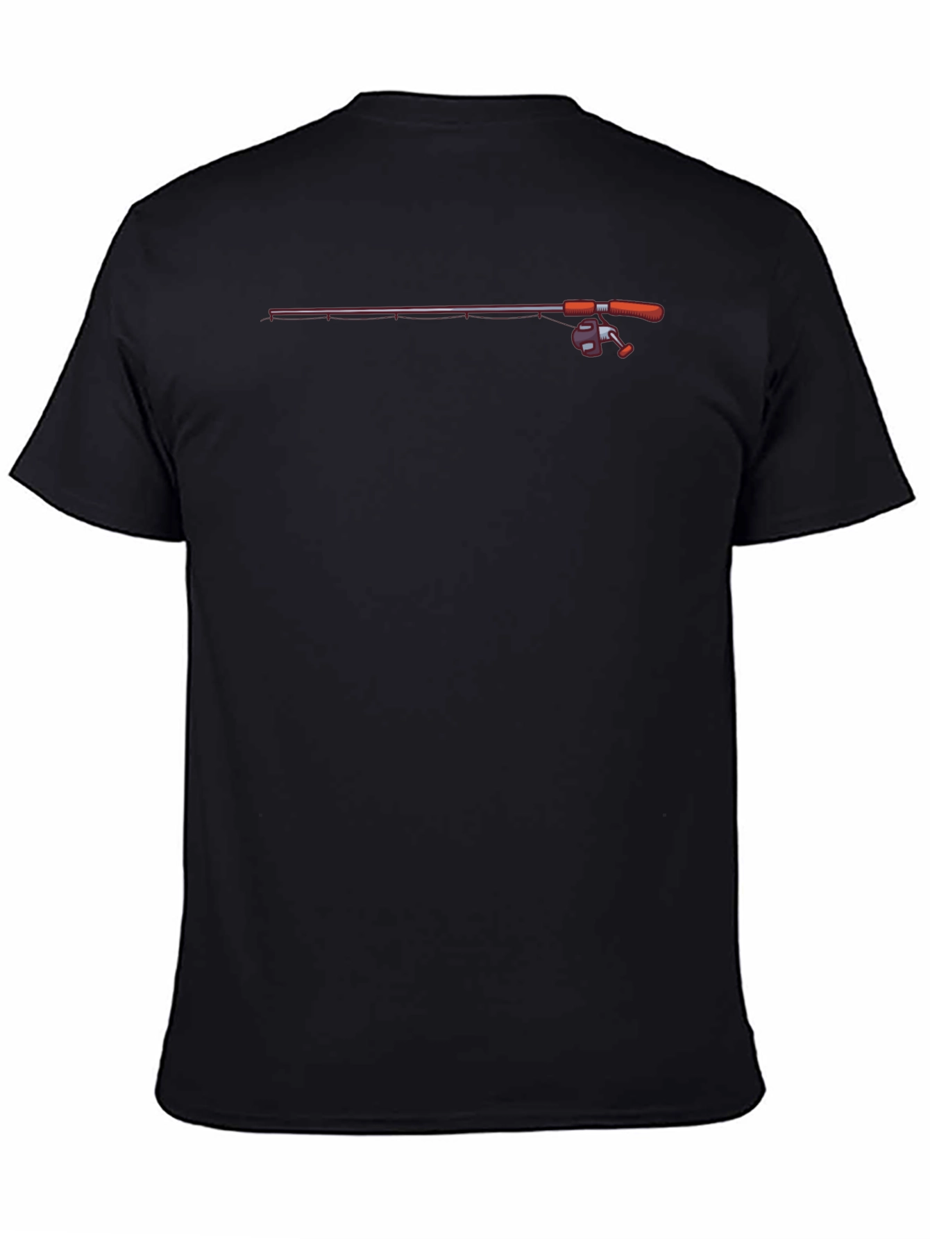 Fishing Rod Graphic Black T-Shirt