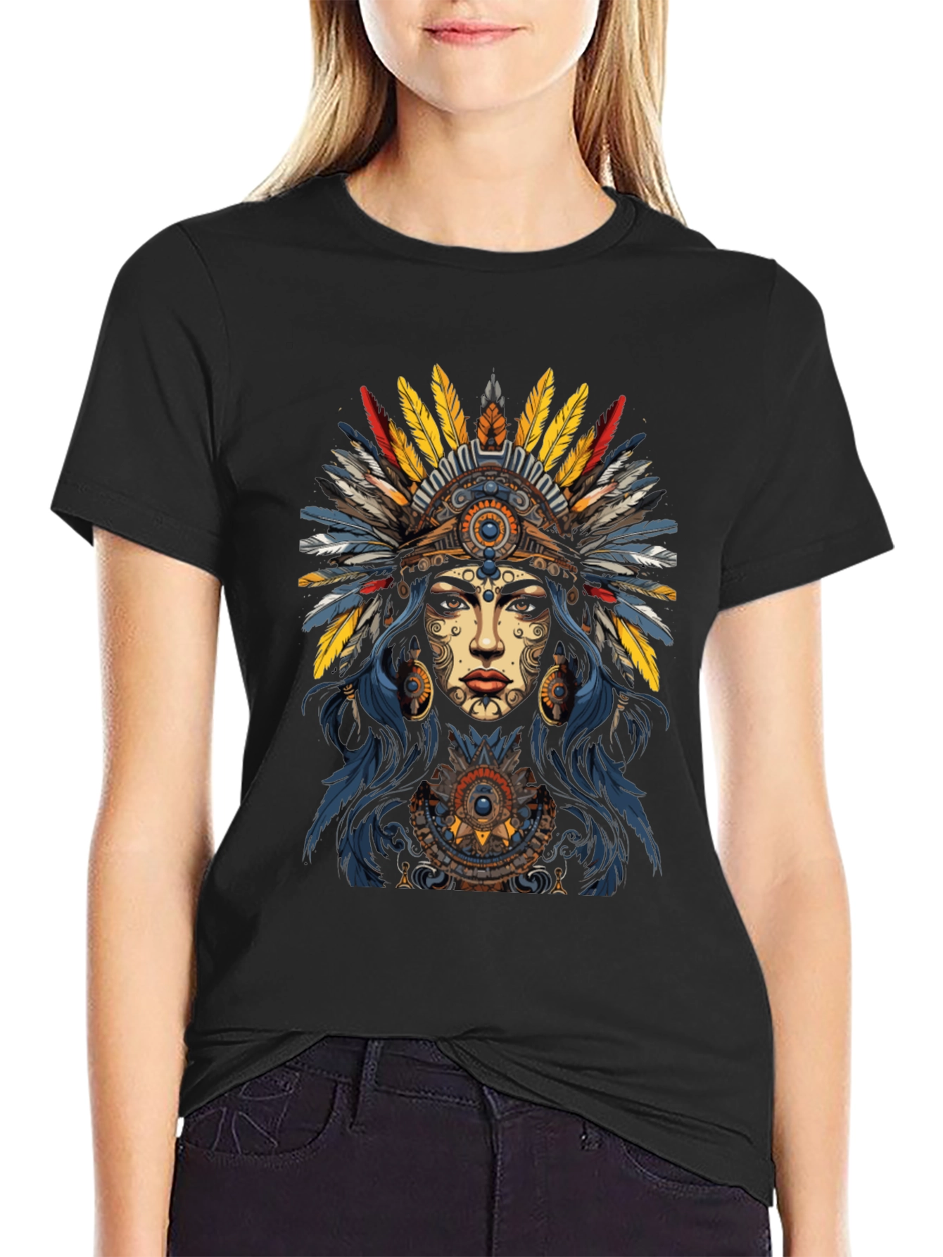 Native American Headdress Graphic T-Shirt
