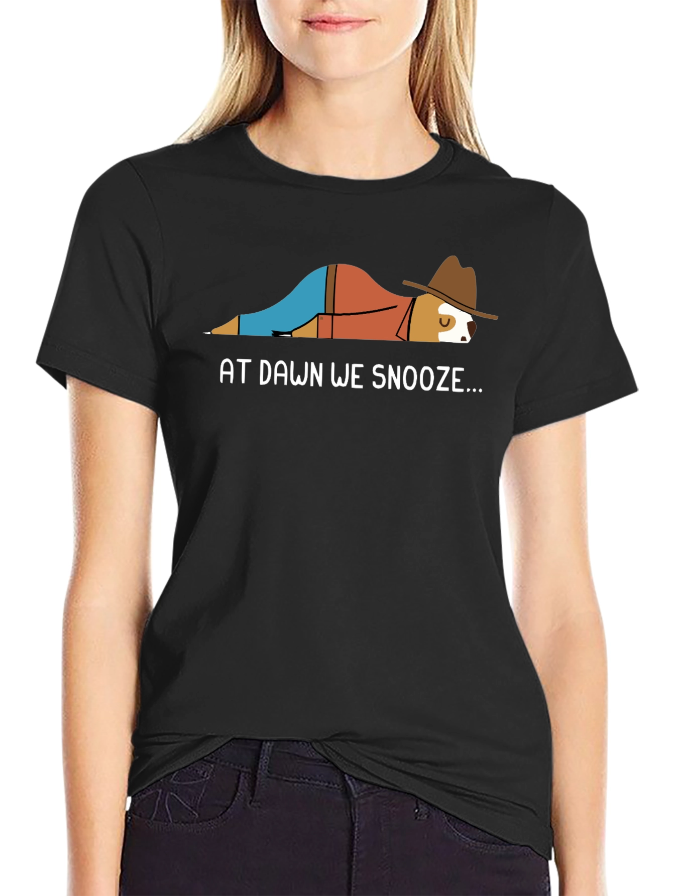At Dawn We Snooze Funny Dog T-Shirt