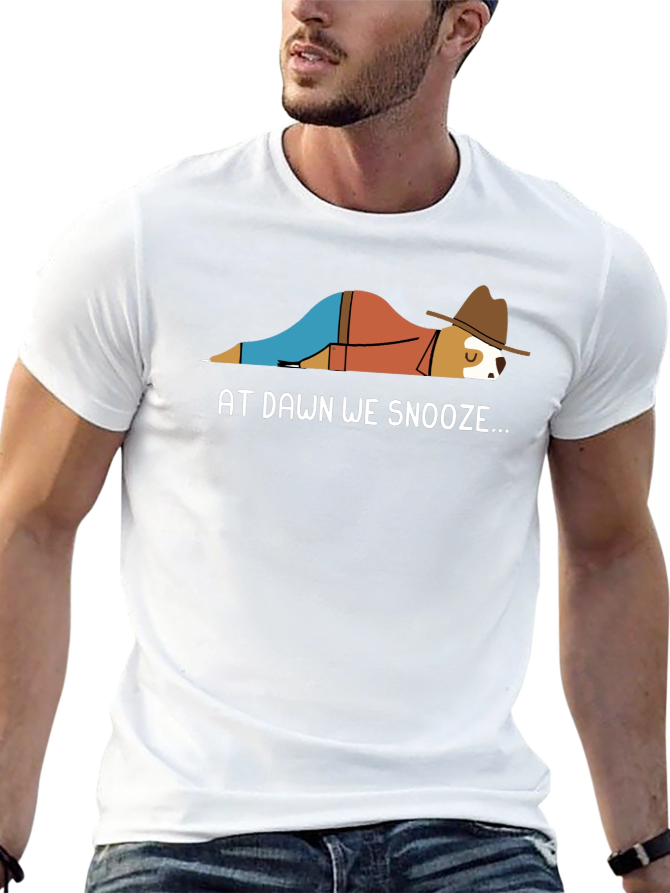 At Dawn We Snooze Funny Dog T-Shirt