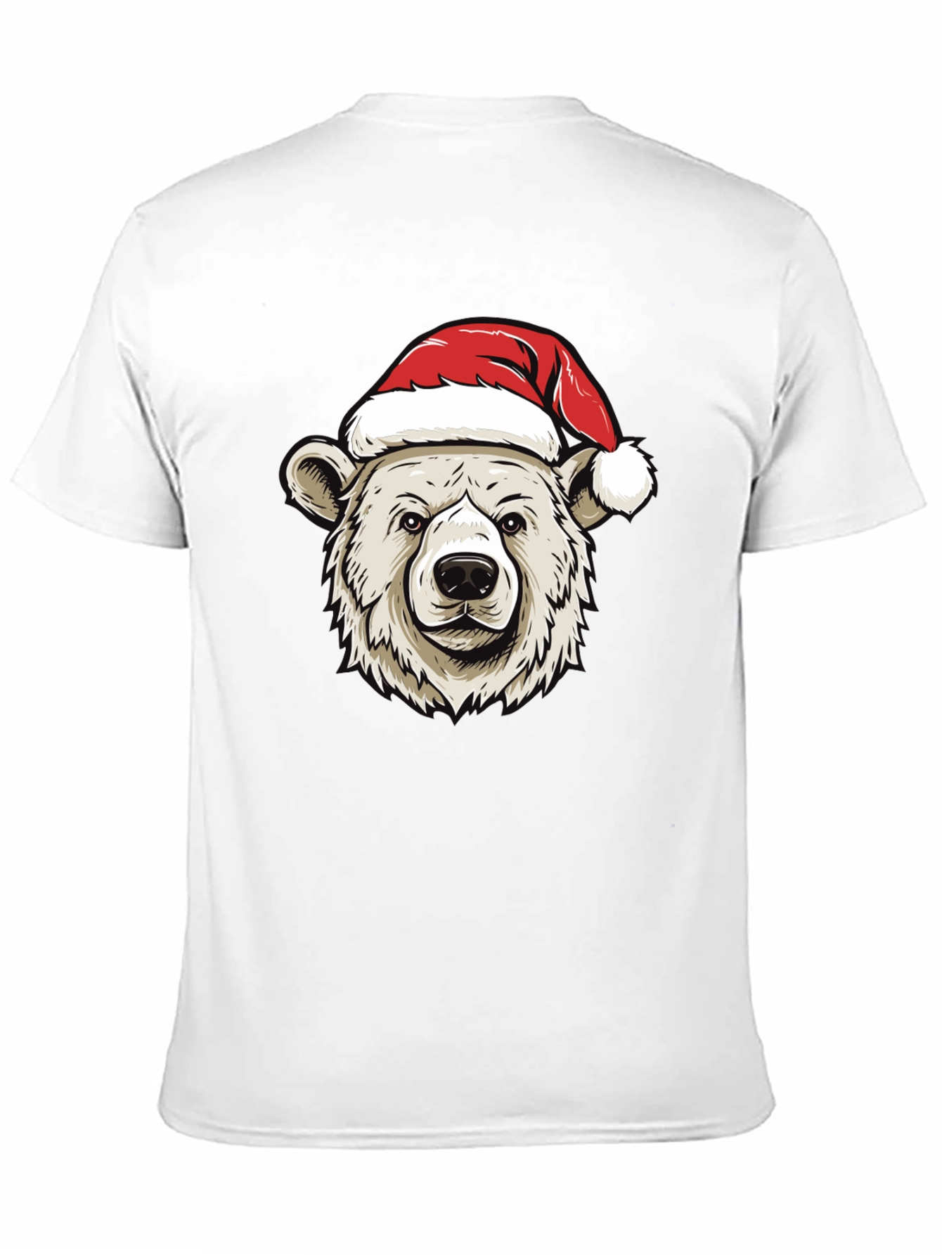 Holiday Bear Graphic Tee - Christmas Santa Hat