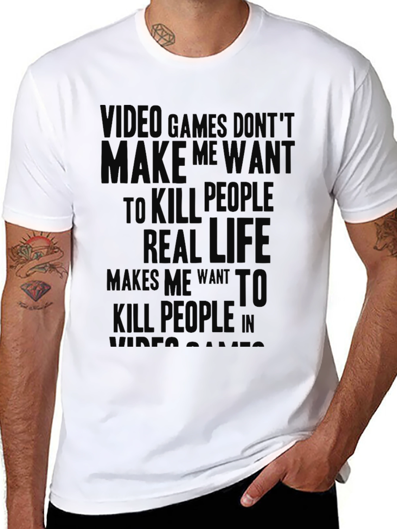 Video Games vs. Real Life Funny Graphic T-Shirt