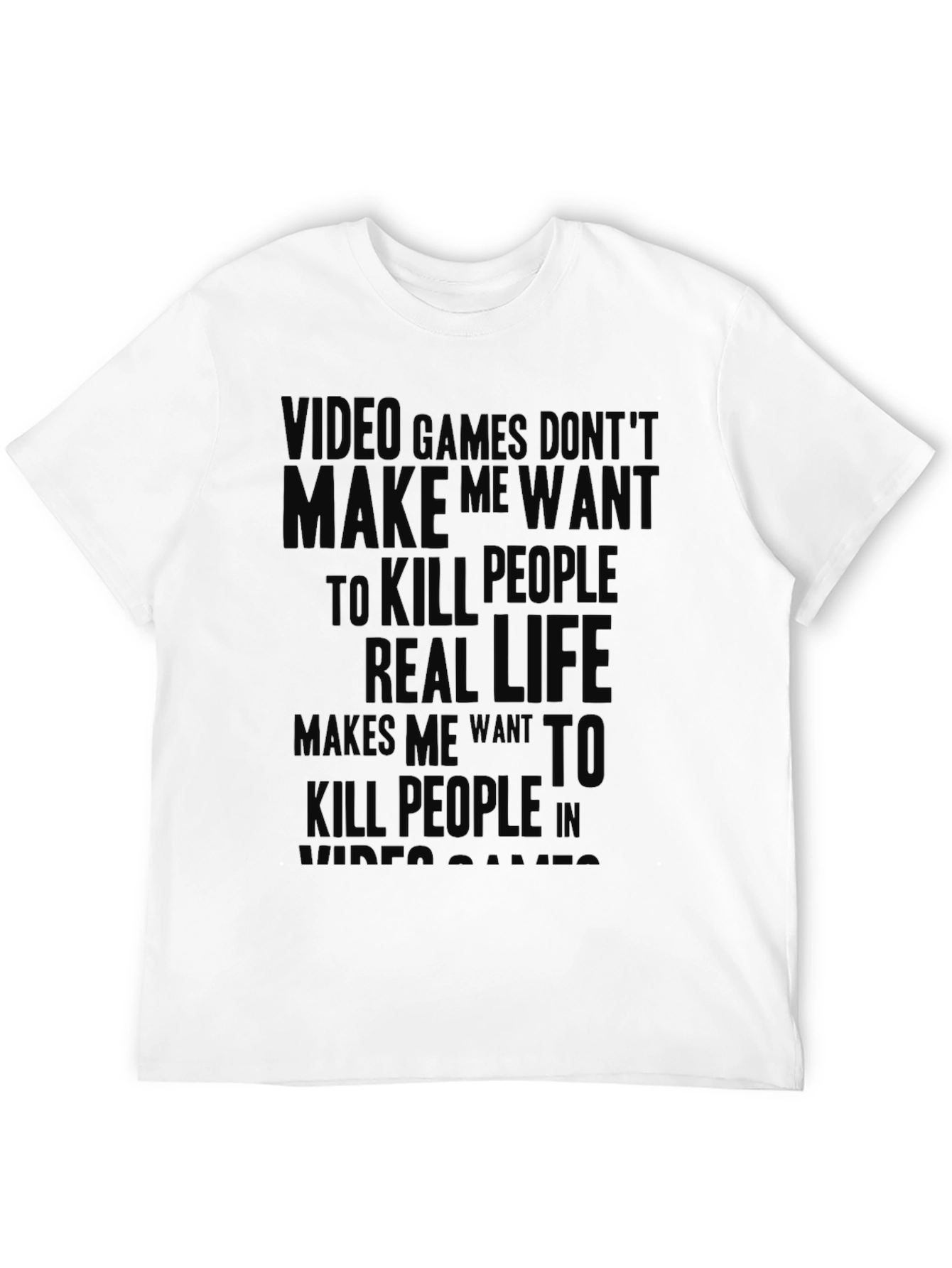 Video Games vs. Real Life Funny Graphic T-Shirt