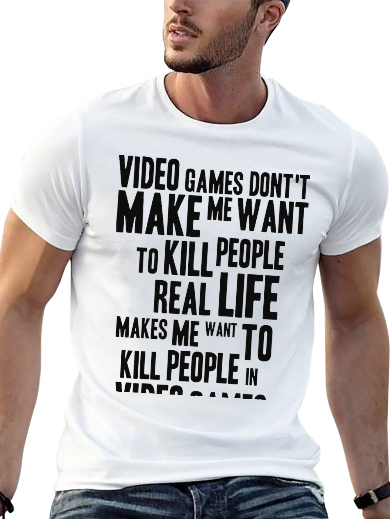 Video Games vs. Real Life Funny Graphic T-Shirt