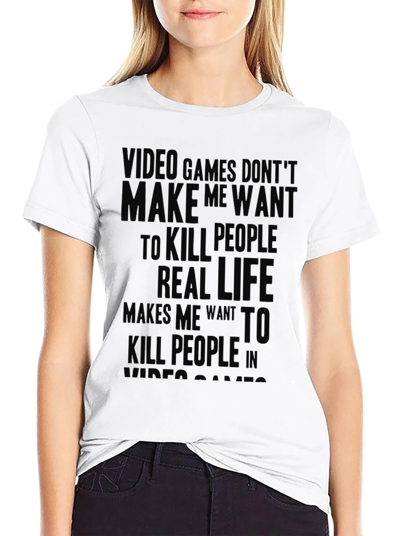 Video Games vs. Real Life Funny Graphic T-Shirt