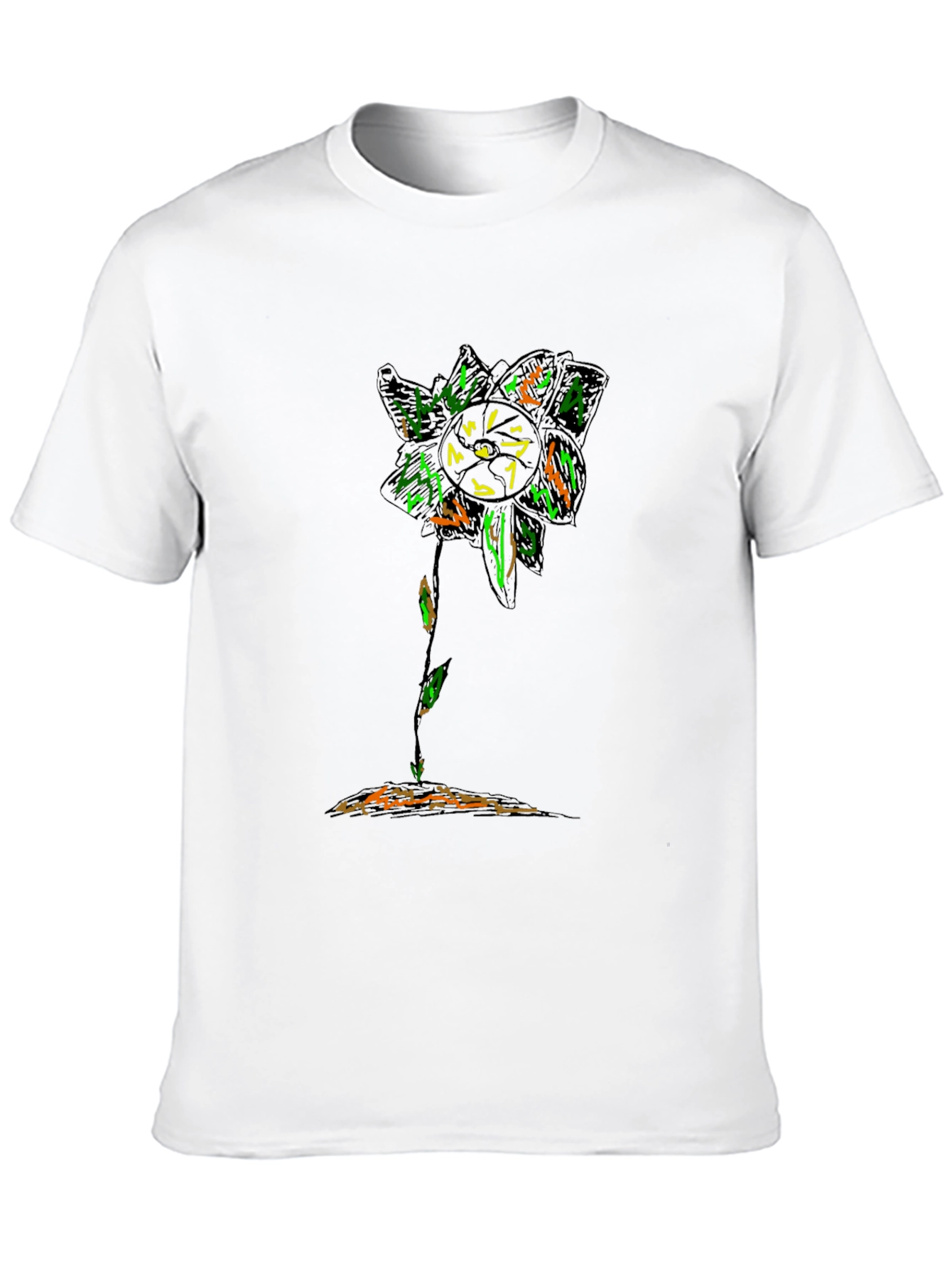 Cool Flower Graphic Black T-Shirt