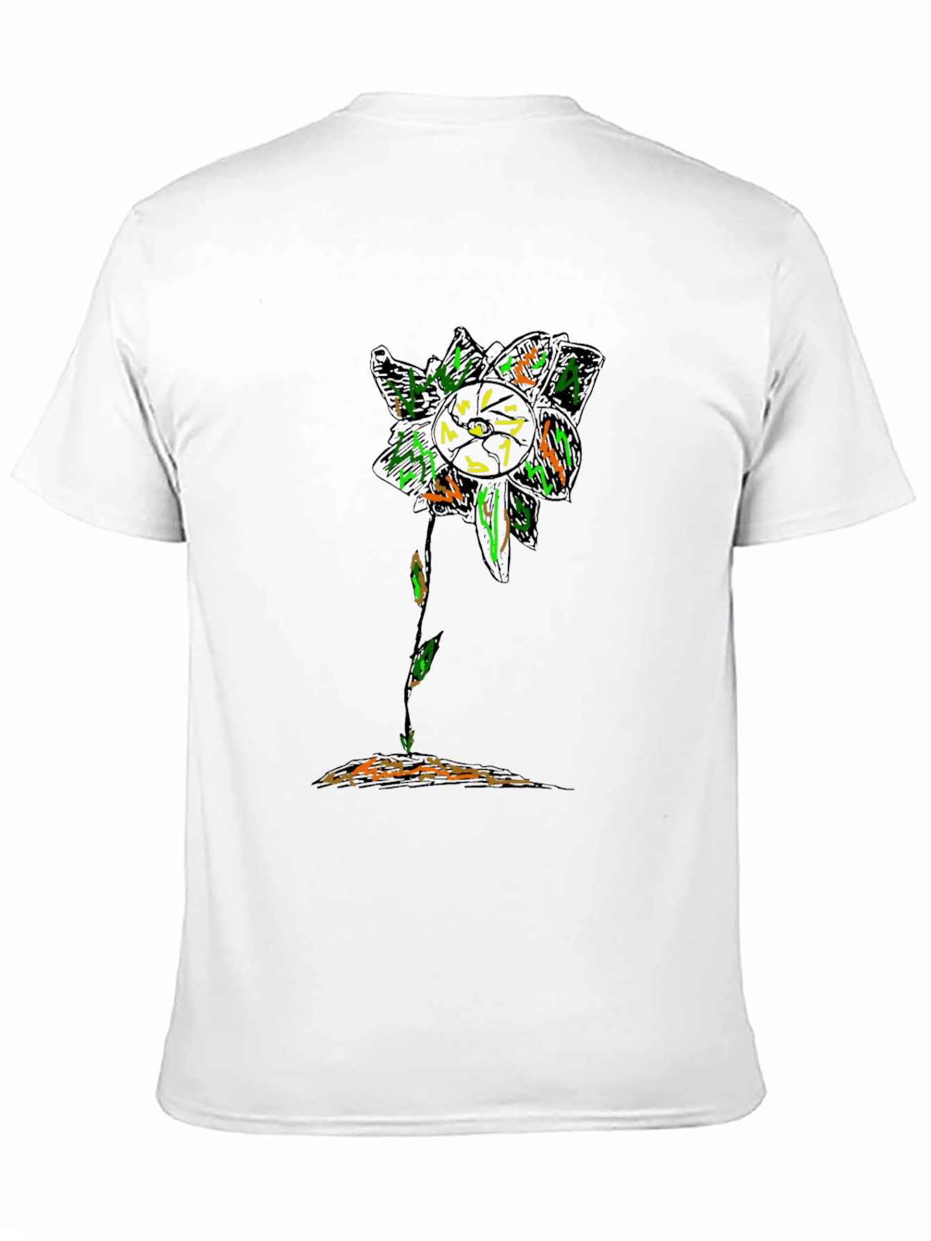 Cool Flower Graphic Black T-Shirt