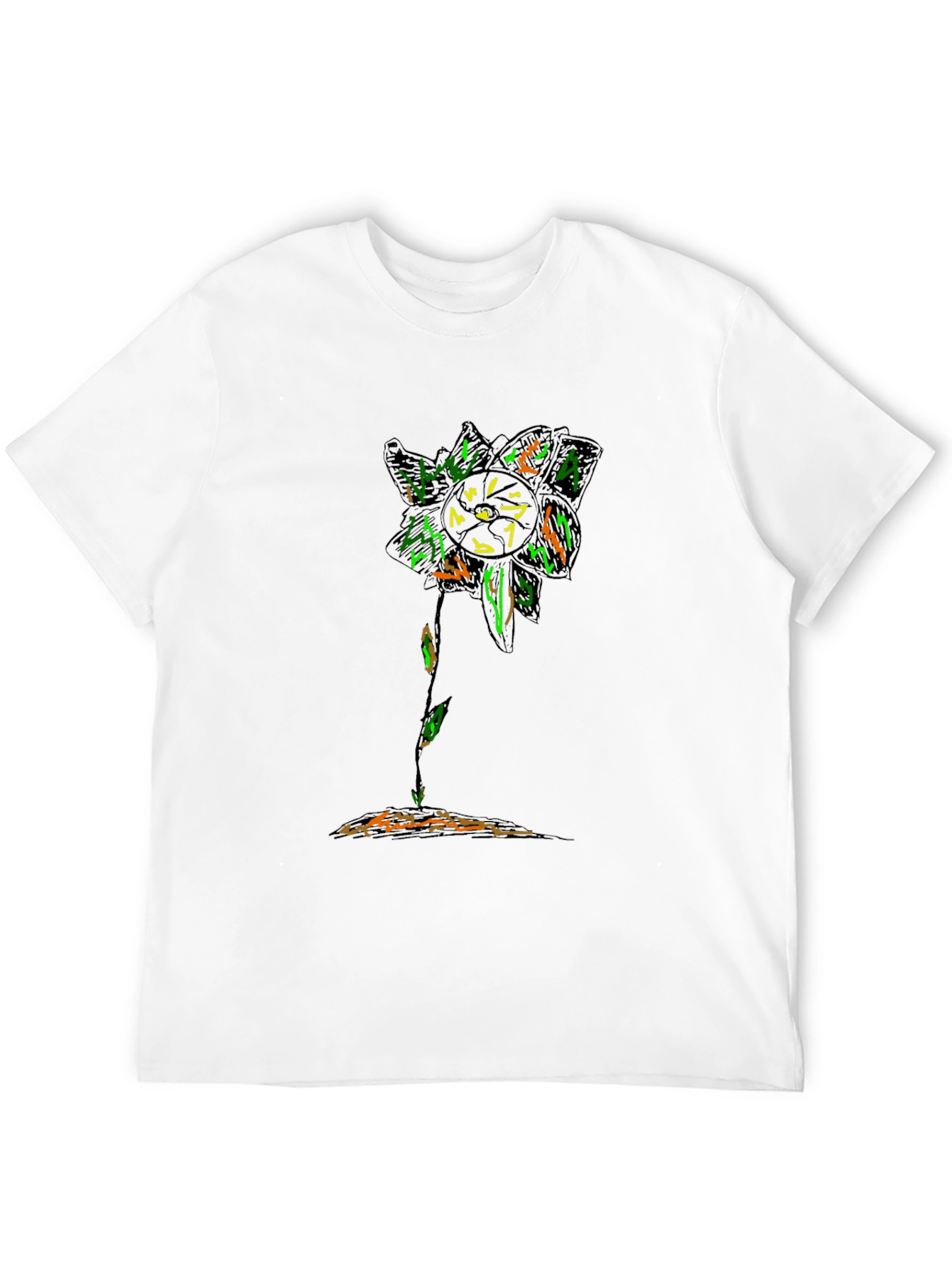Cool Flower Graphic Black T-Shirt