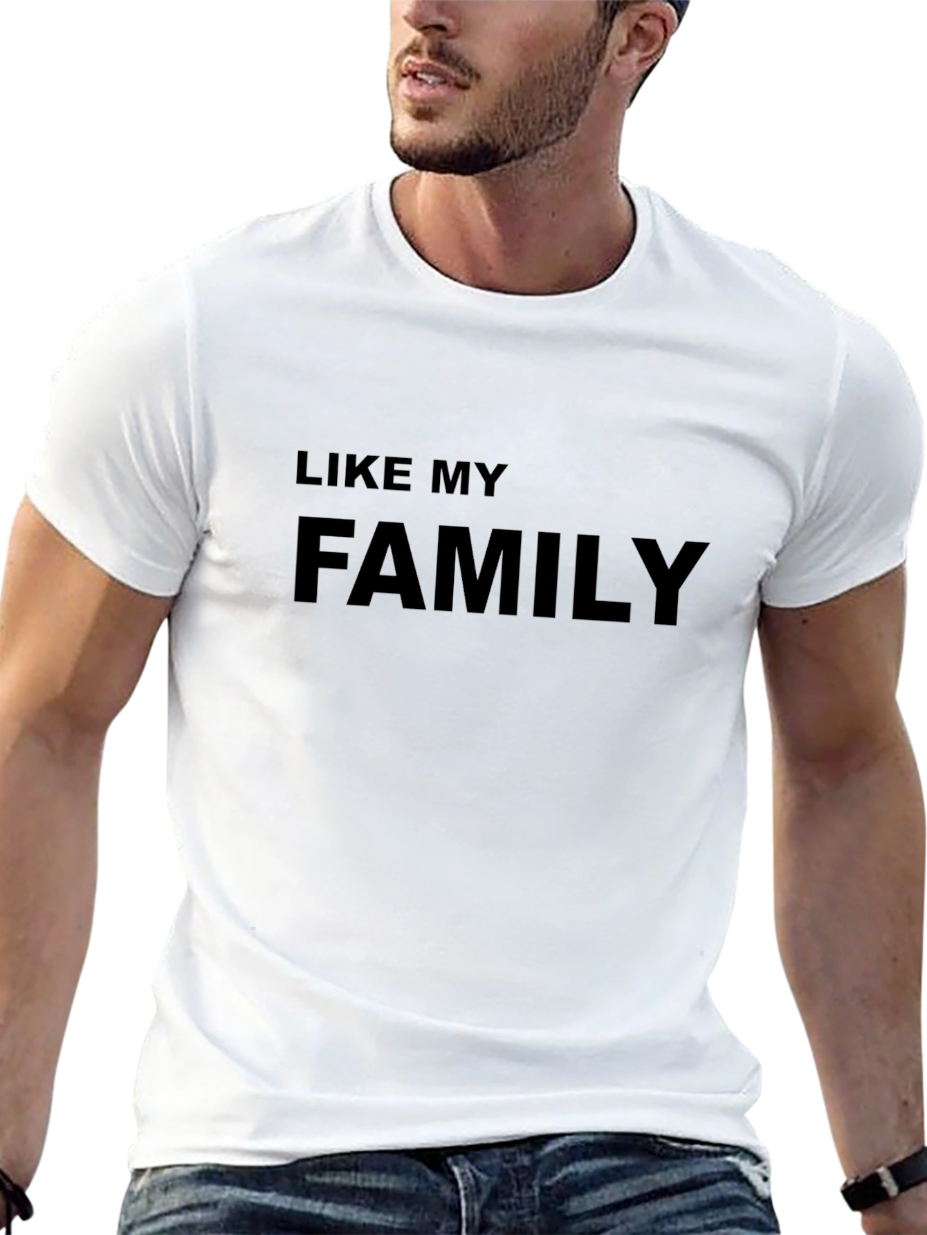 Like My Family Graphic T-Shirt - Black