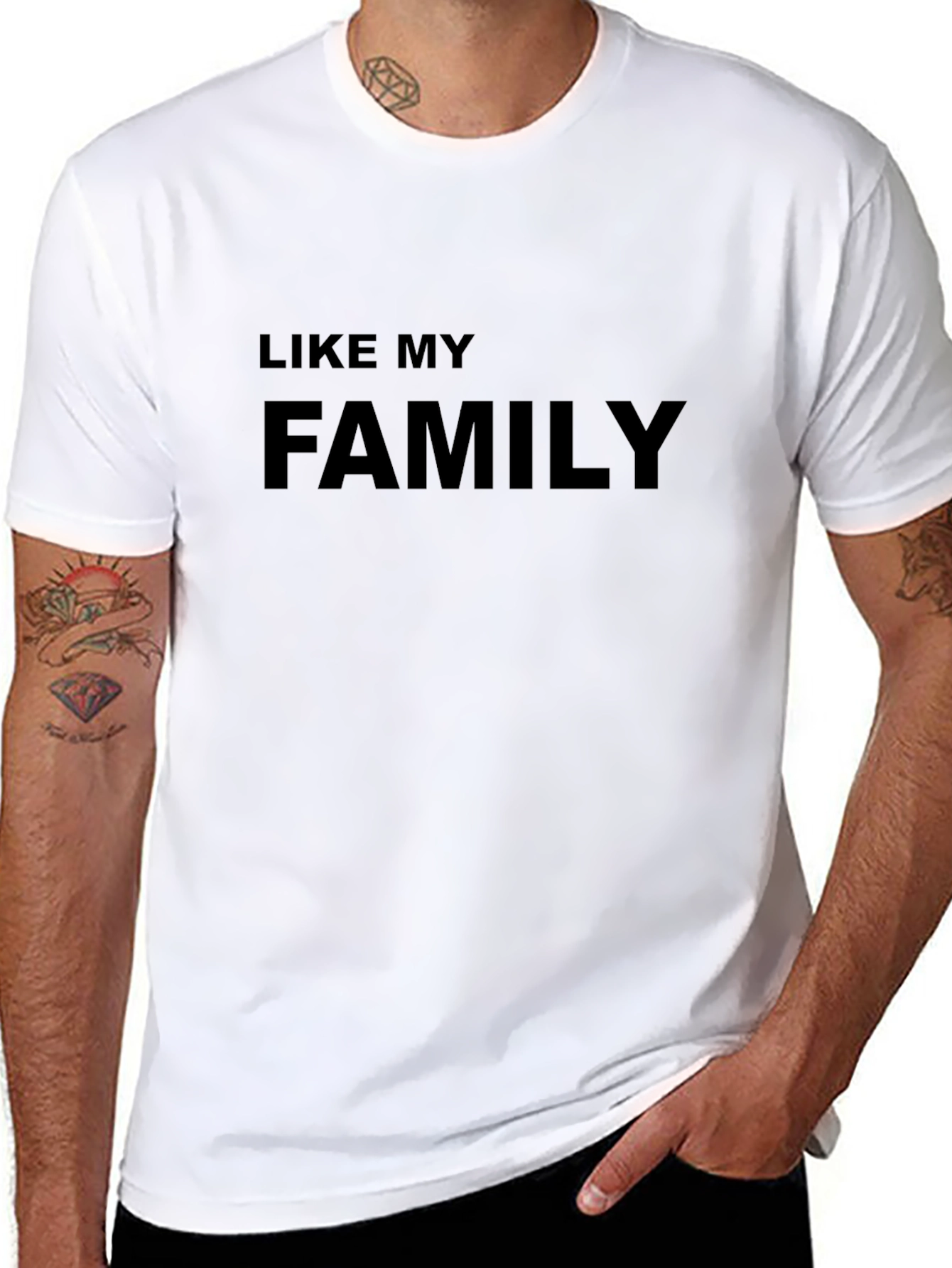 Like My Family Graphic T-Shirt - Black