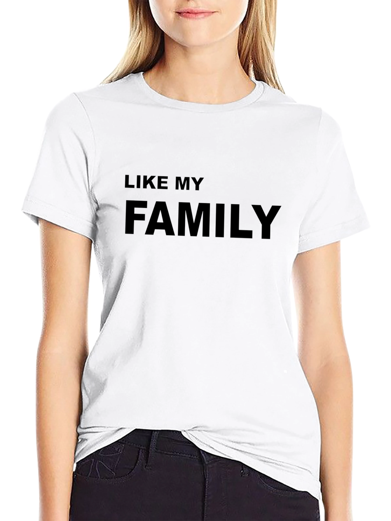 Like My Family Graphic T-Shirt - Black