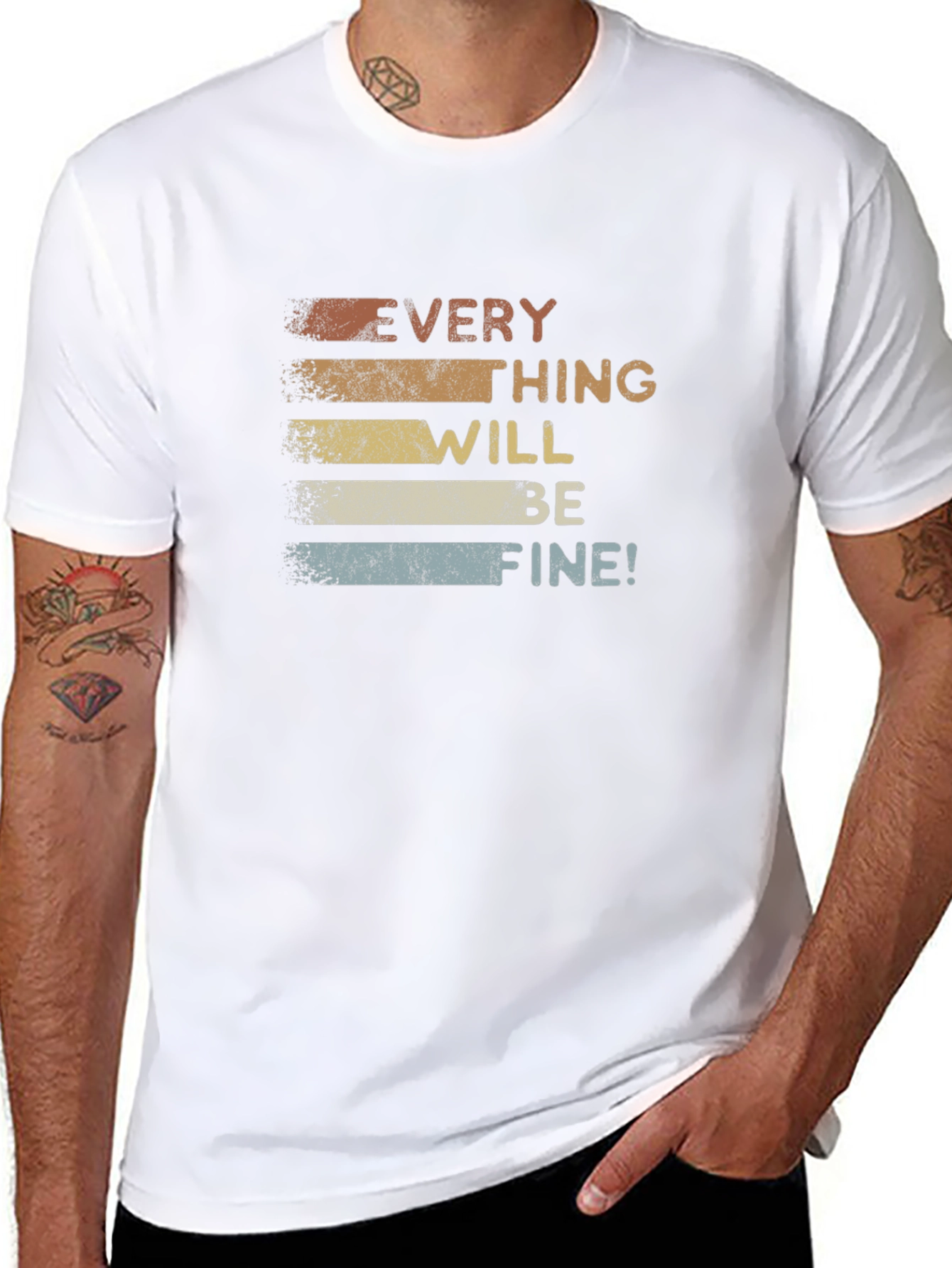 Retro Everything Will Be Fine Graphic T-Shirt
