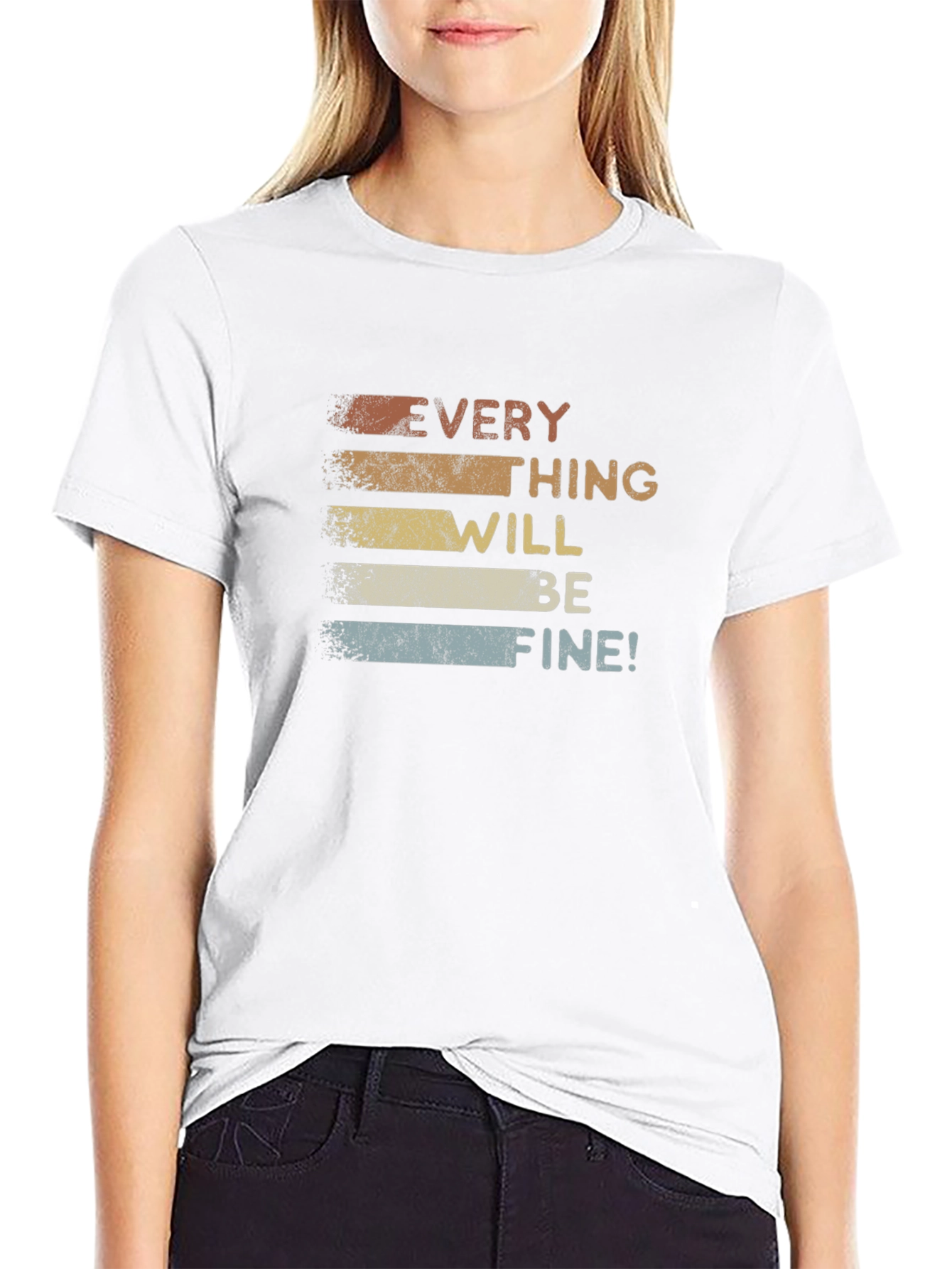 Retro Everything Will Be Fine Graphic T-Shirt
