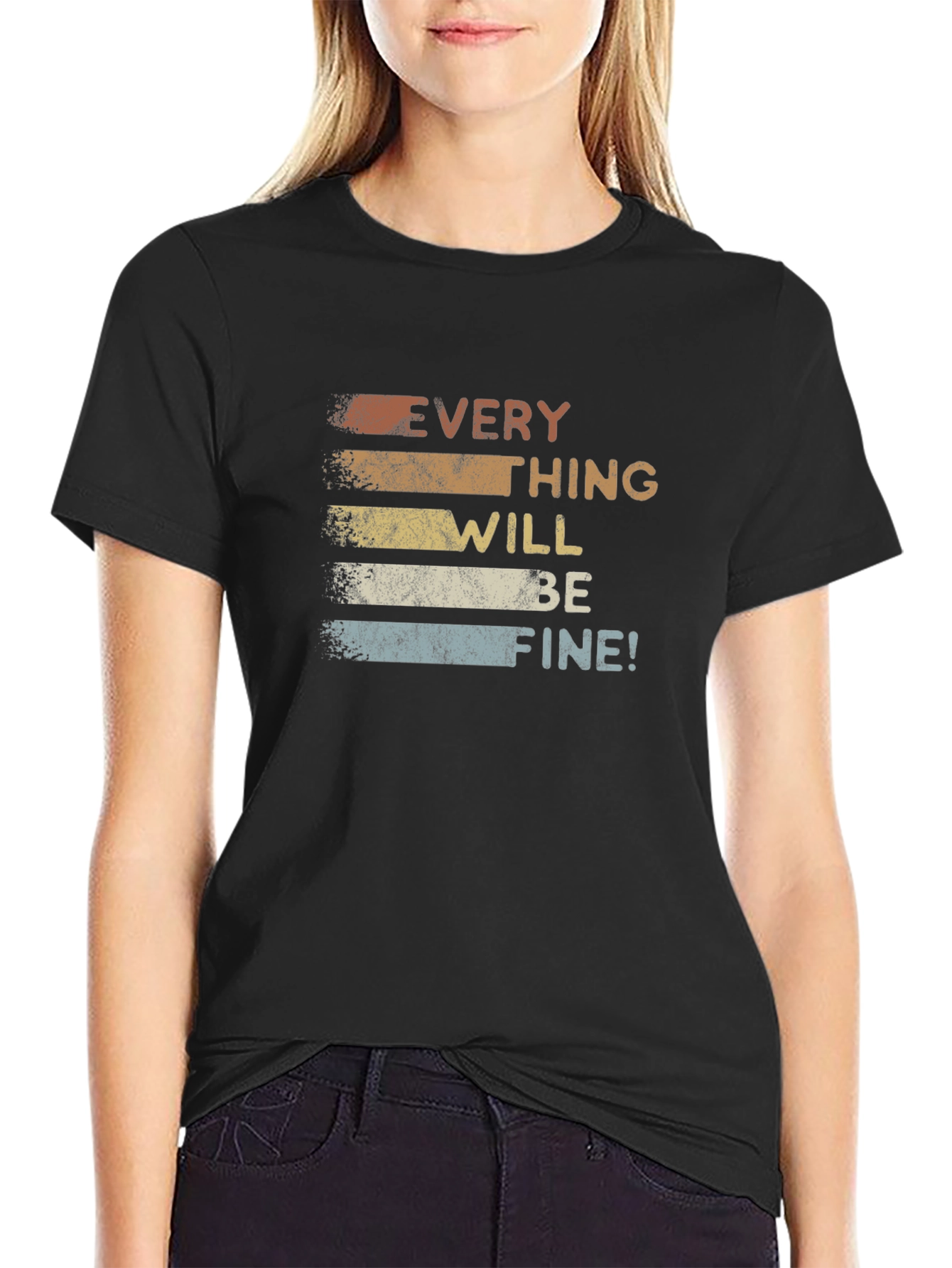 Retro Everything Will Be Fine Graphic T-Shirt