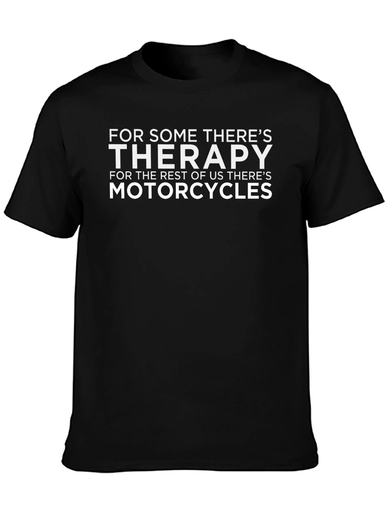 Motorcycle Therapy Graphic Tee - Black Cotton T-Shirt