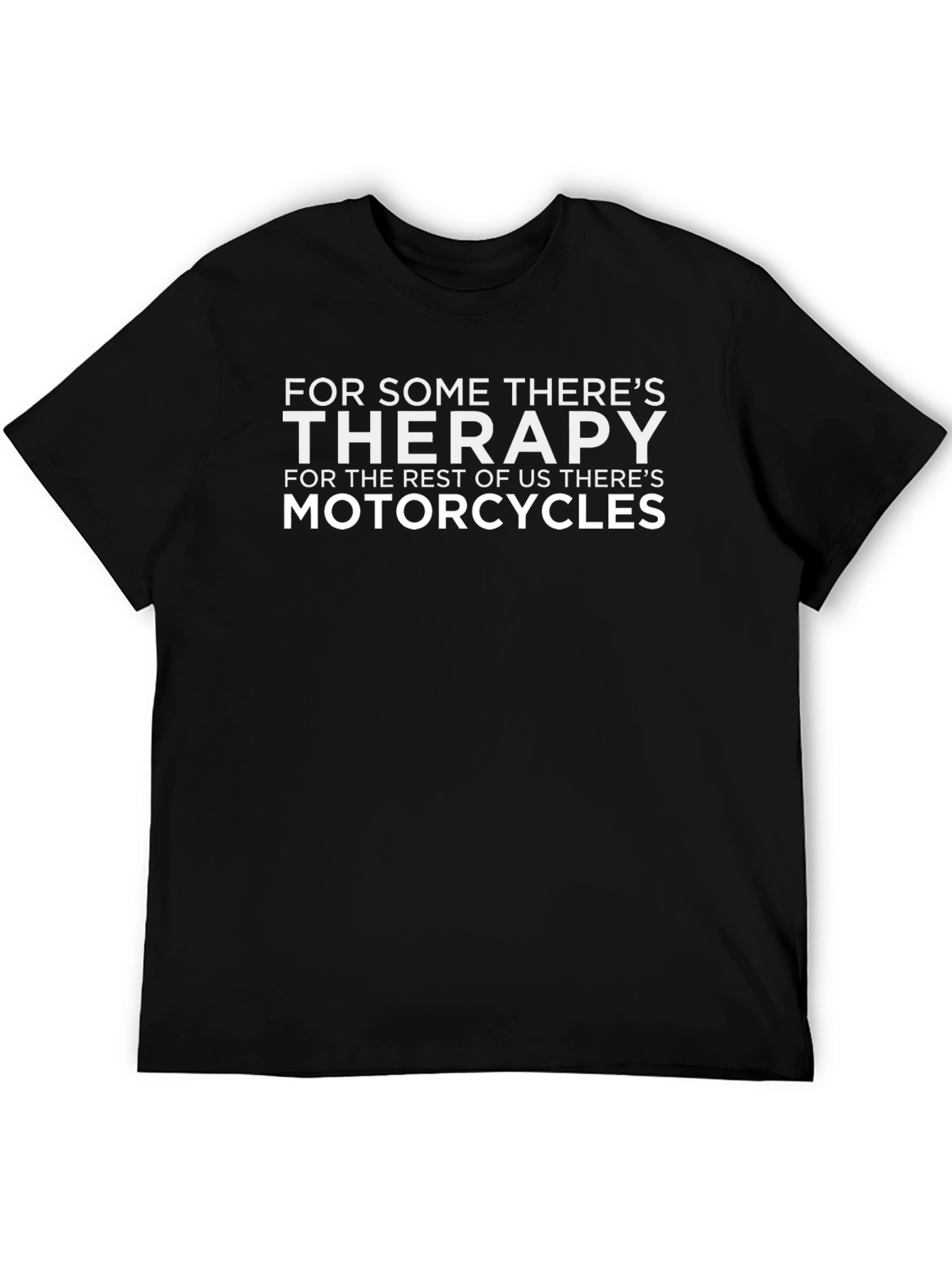 Motorcycle Therapy Graphic Tee - Black Cotton T-Shirt