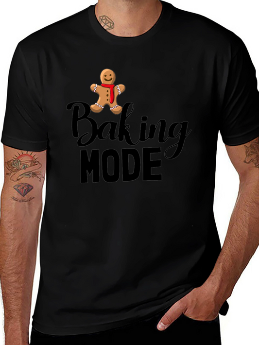 Baking Mode Gingerbread Man Black T-Shirt