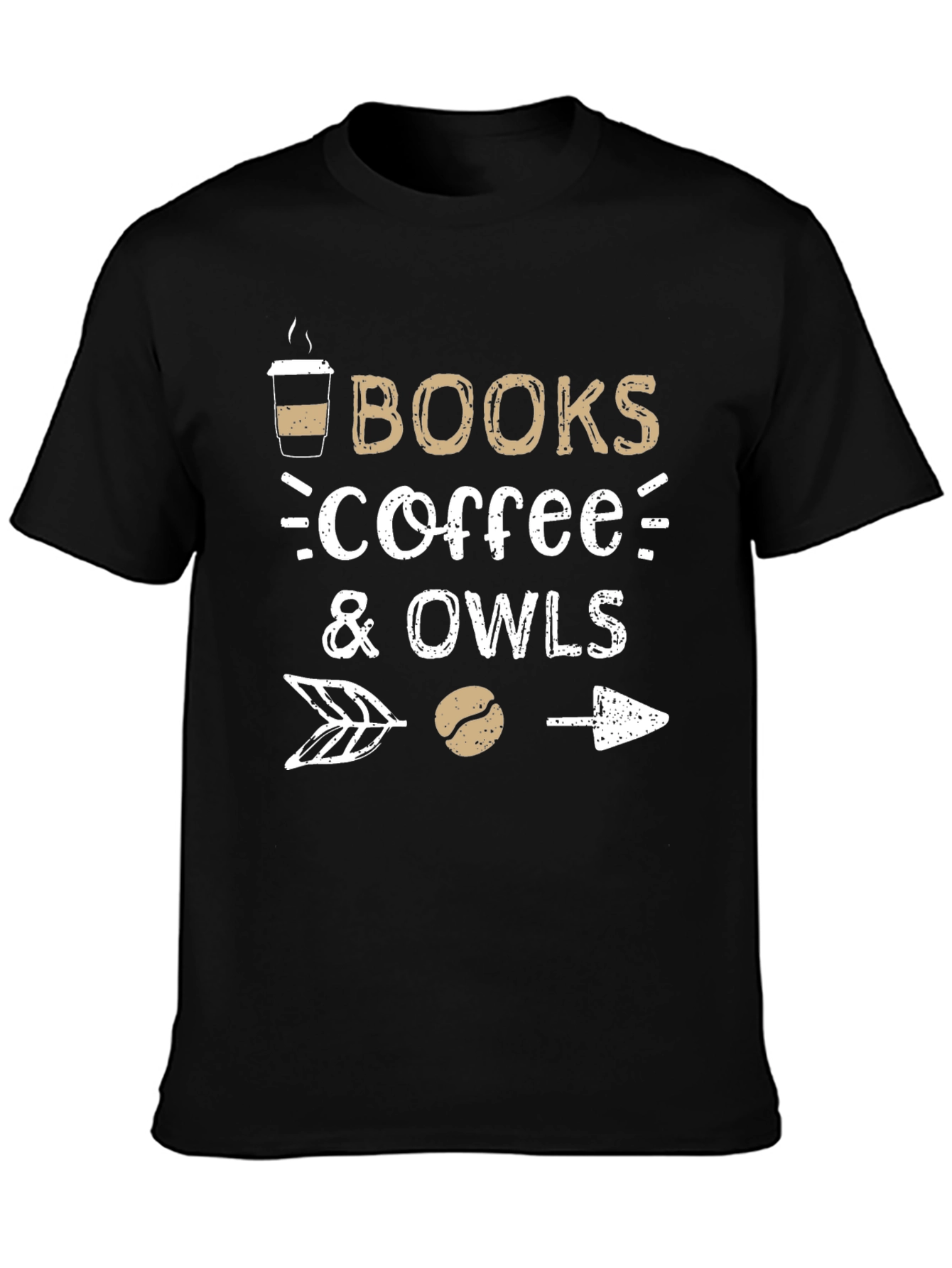 Books Coffee Owls Graphic T-Shirt