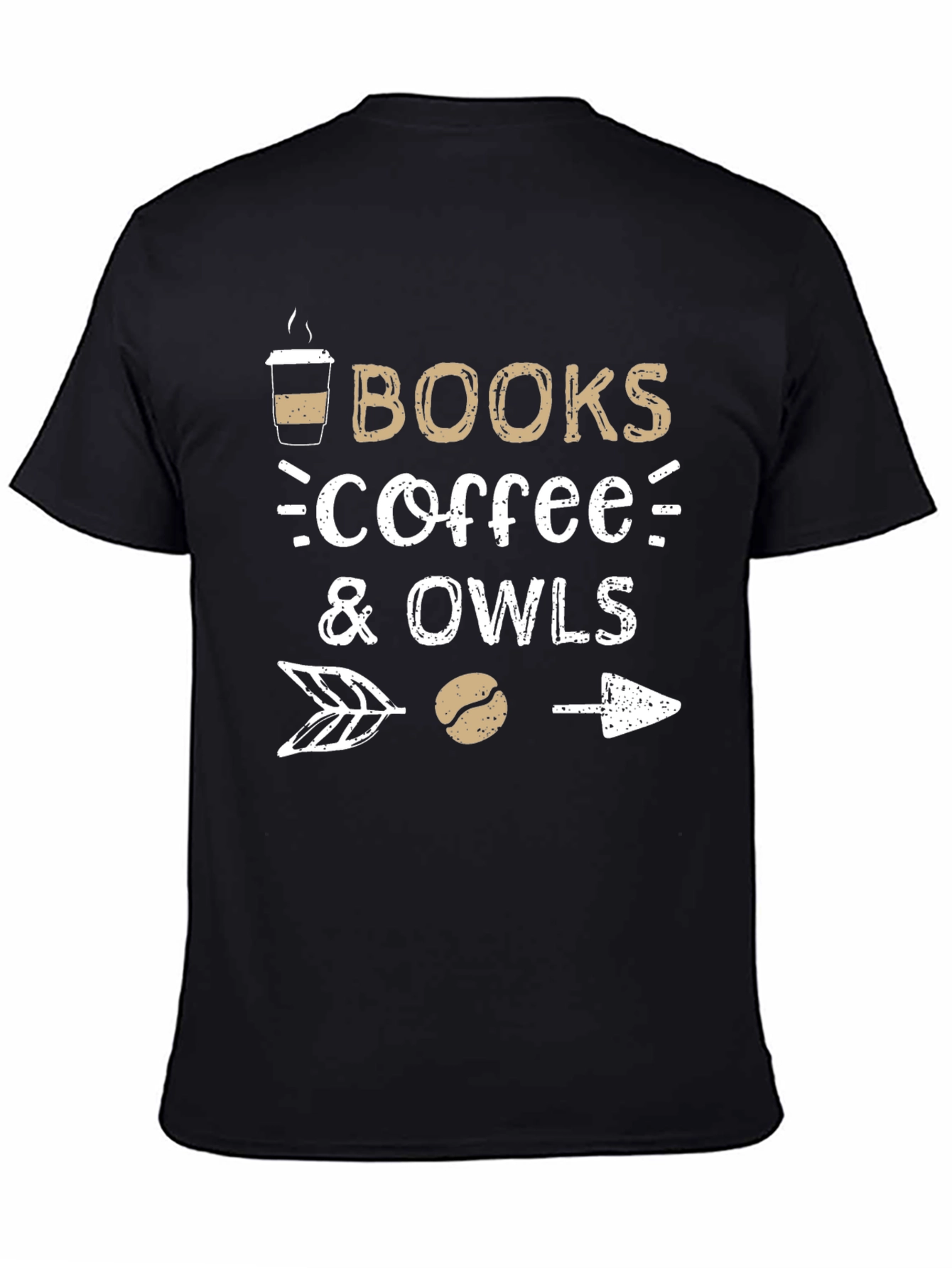 Books Coffee Owls Graphic T-Shirt