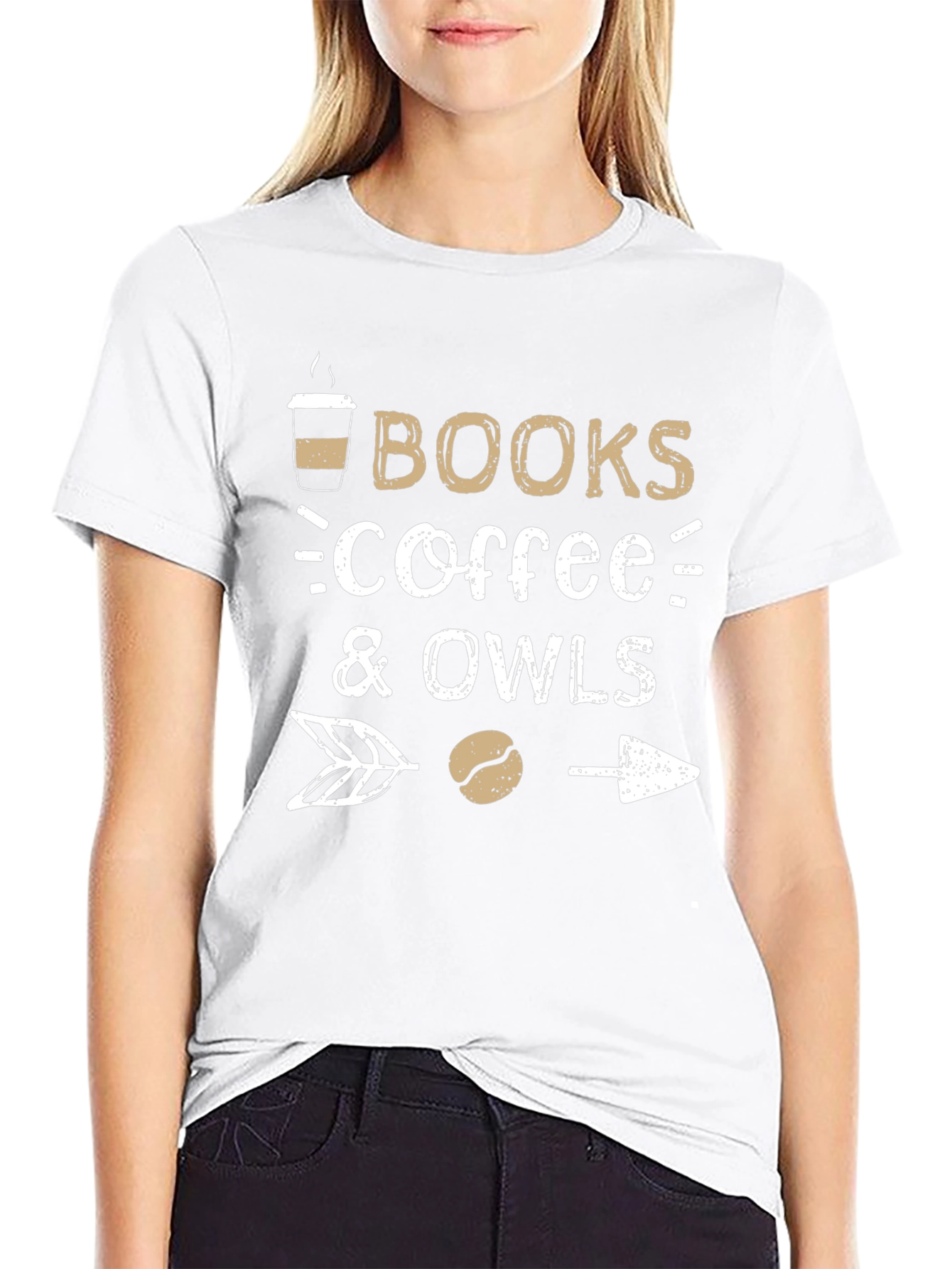 Books Coffee Owls Graphic T-Shirt