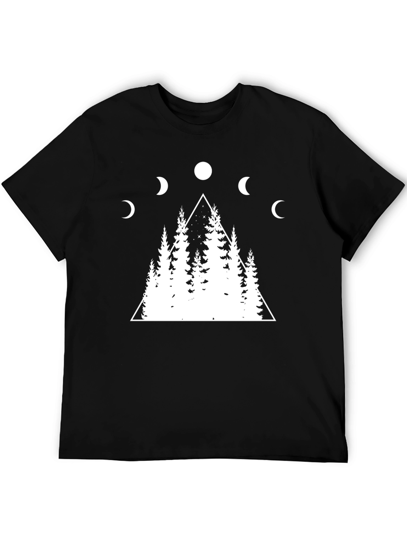 Moon Phase Forest Graphic Tee - Black
