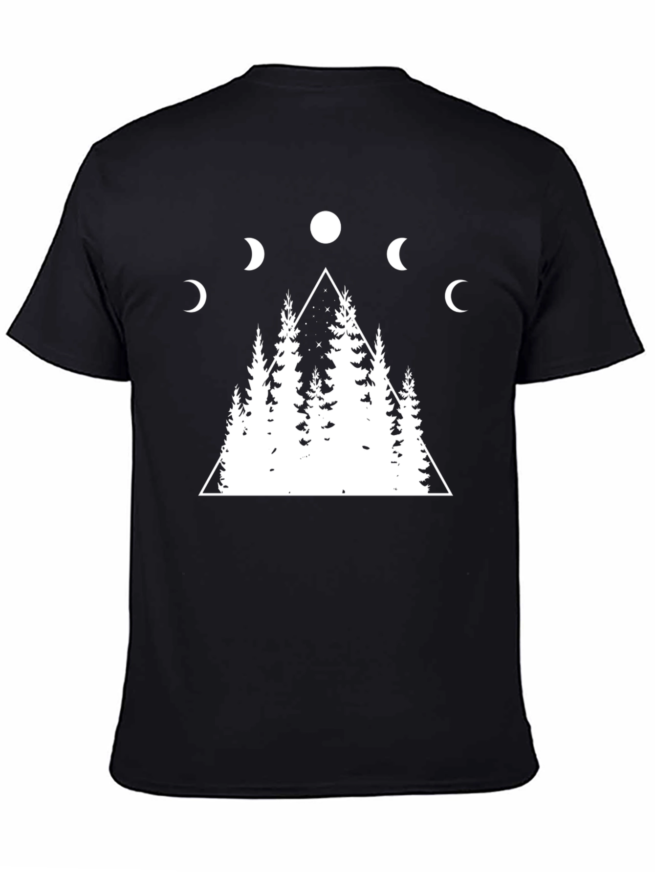 Moon Phase Forest Graphic Tee - Black