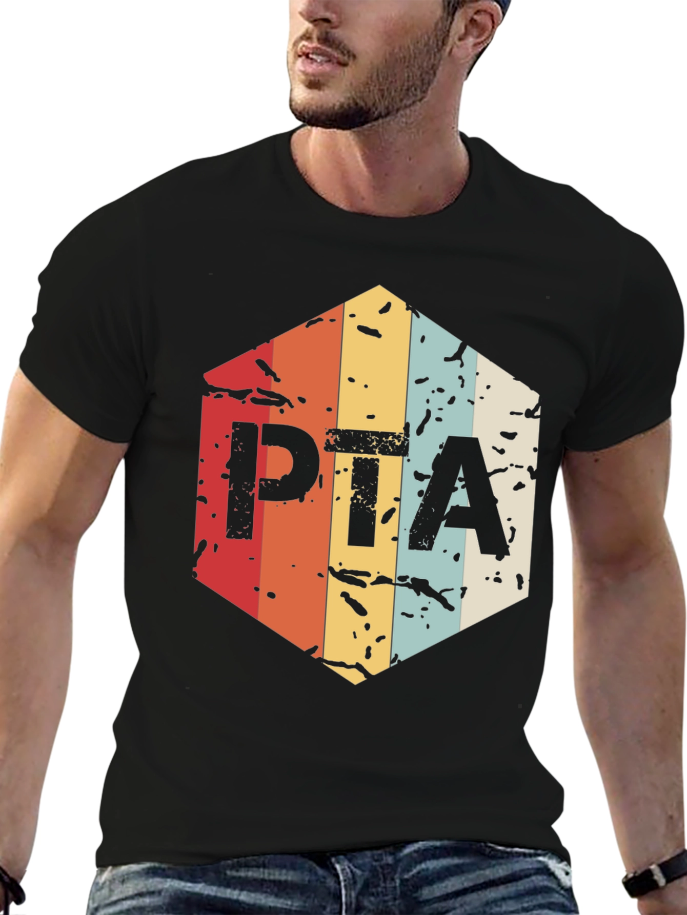 Retro PTA T-Shirt - Black Cotton Blend Tee