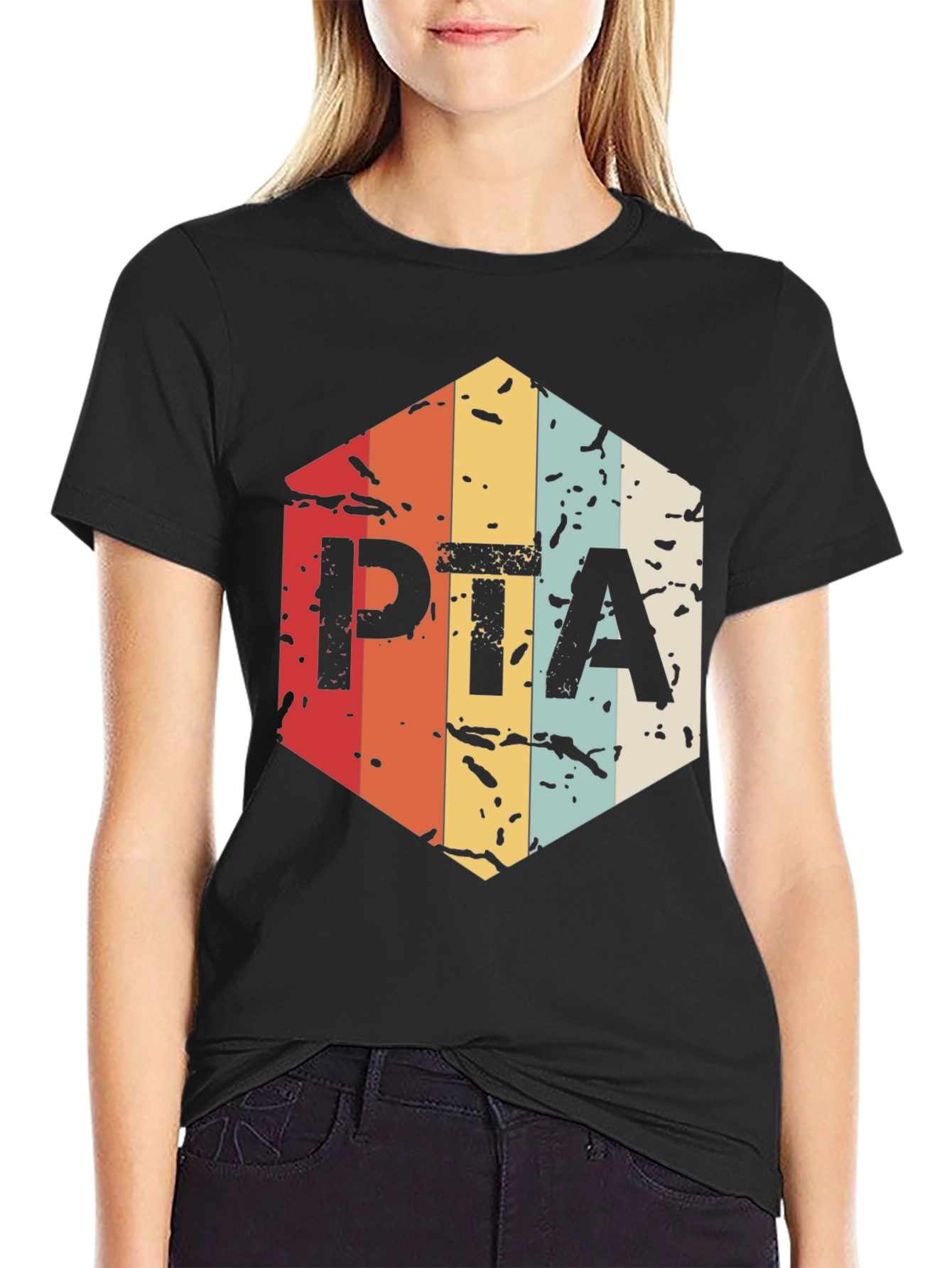 Retro PTA T-Shirt - Black Cotton Blend Tee