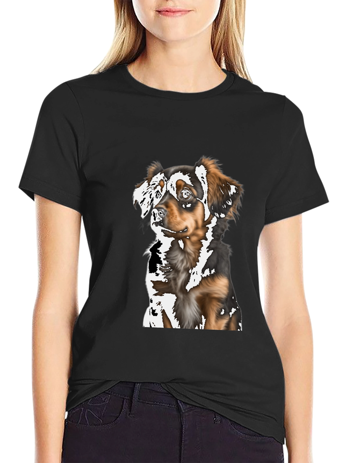Dog Graphic Tee - Stylish Unisex Black T-Shirt