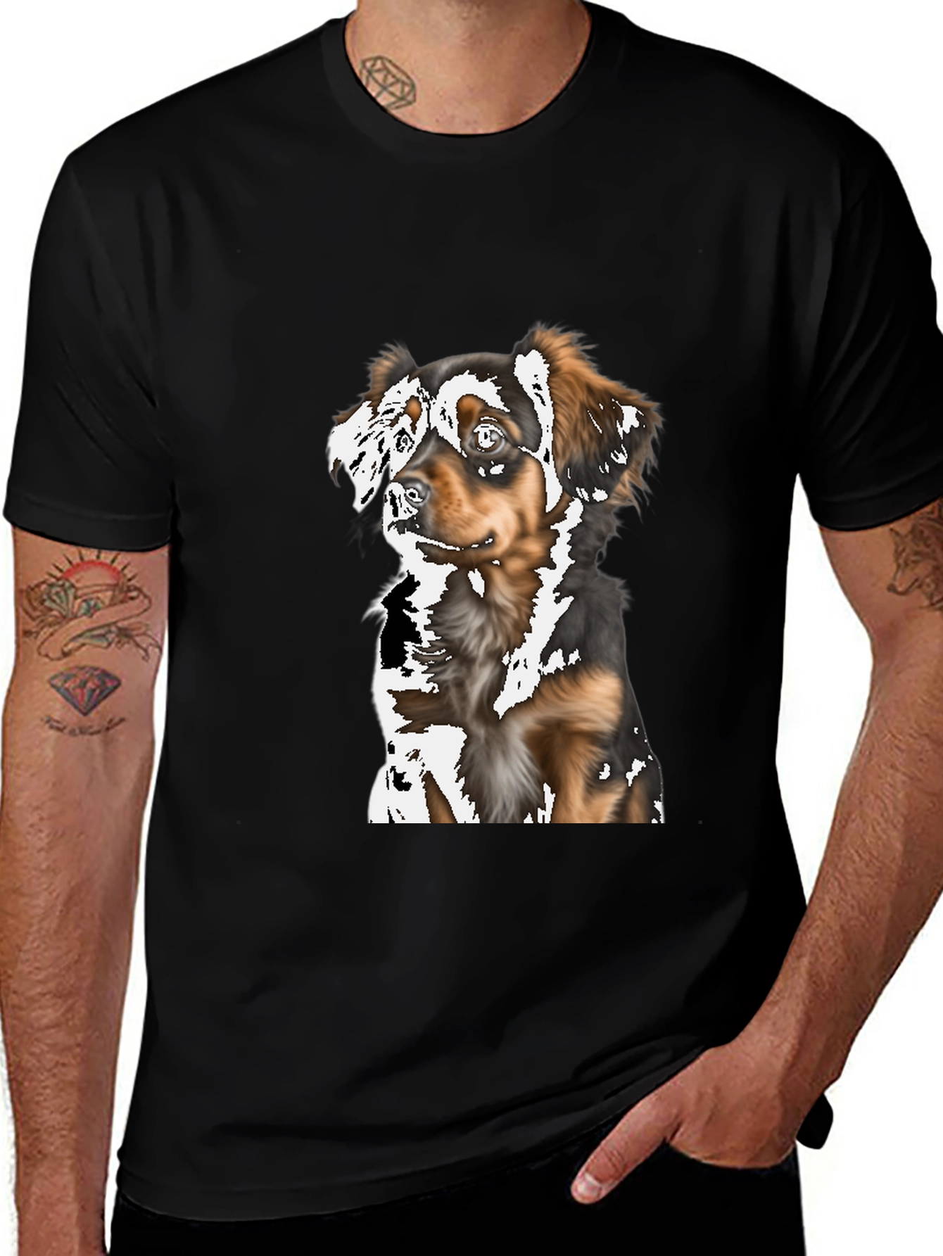 Dog Graphic Tee - Stylish Unisex Black T-Shirt