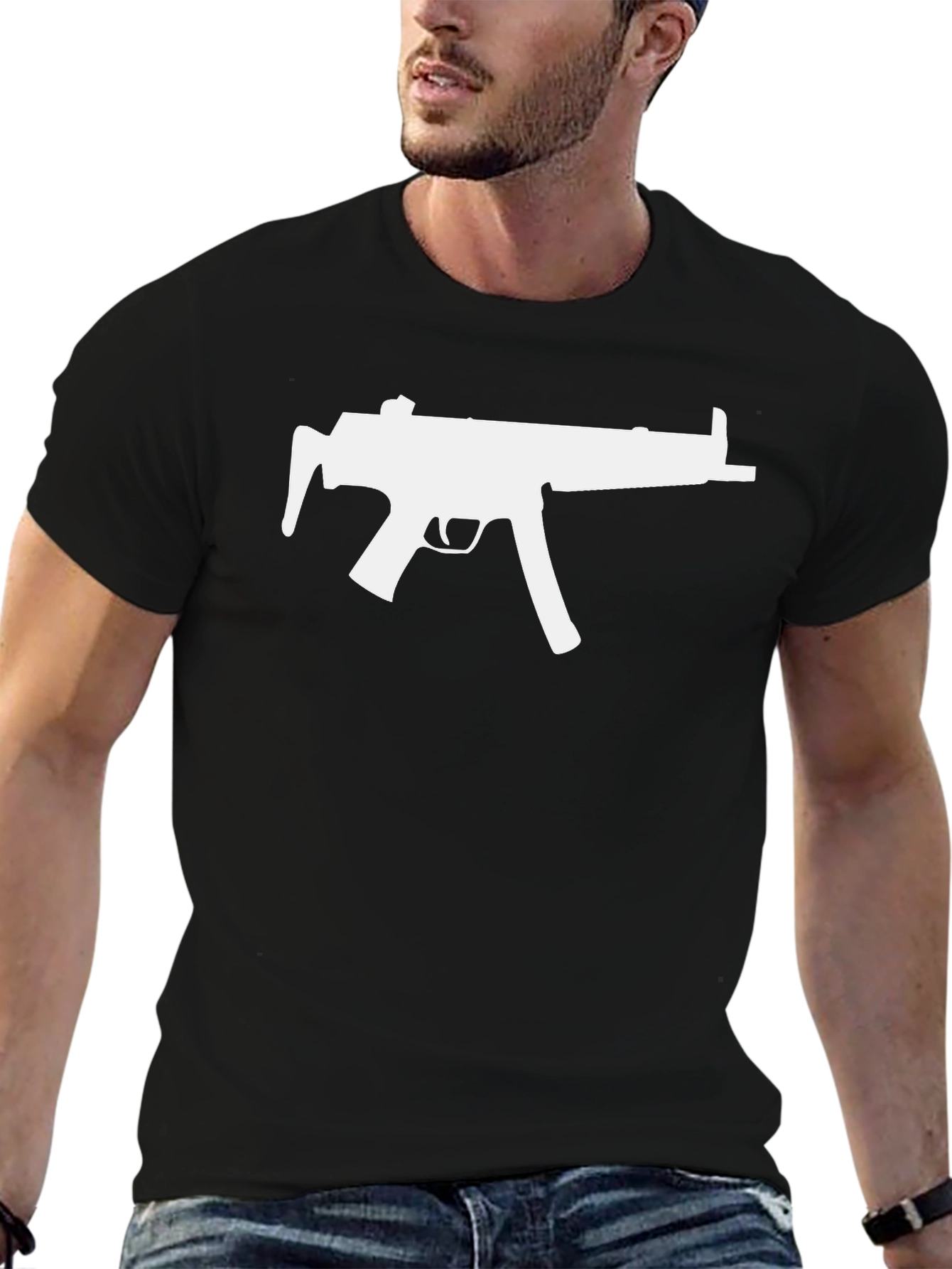 Gun Silhouette Black T-Shirt