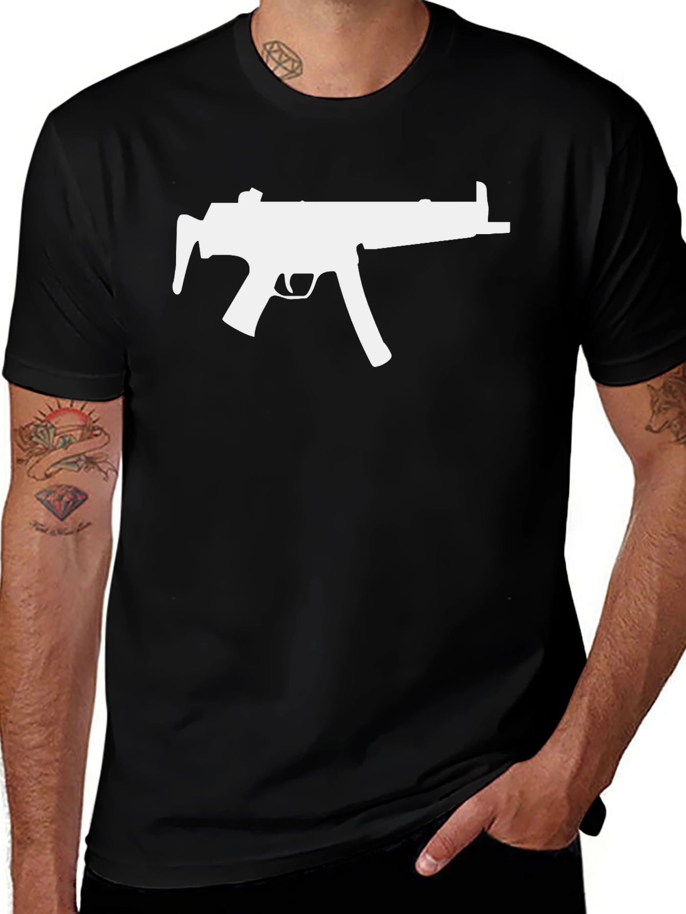 Gun Silhouette Black T-Shirt